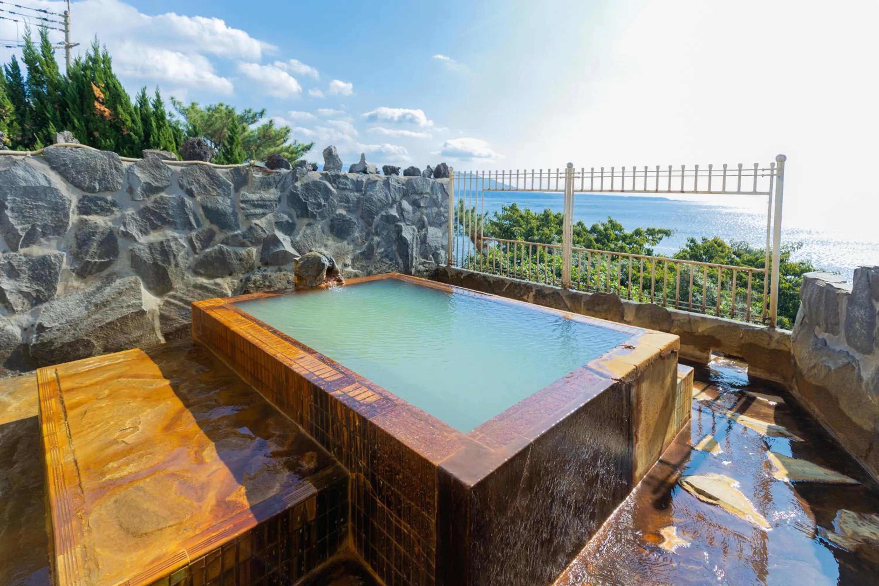 Hot Spring Bath in Sakurajima Seaside Hotel