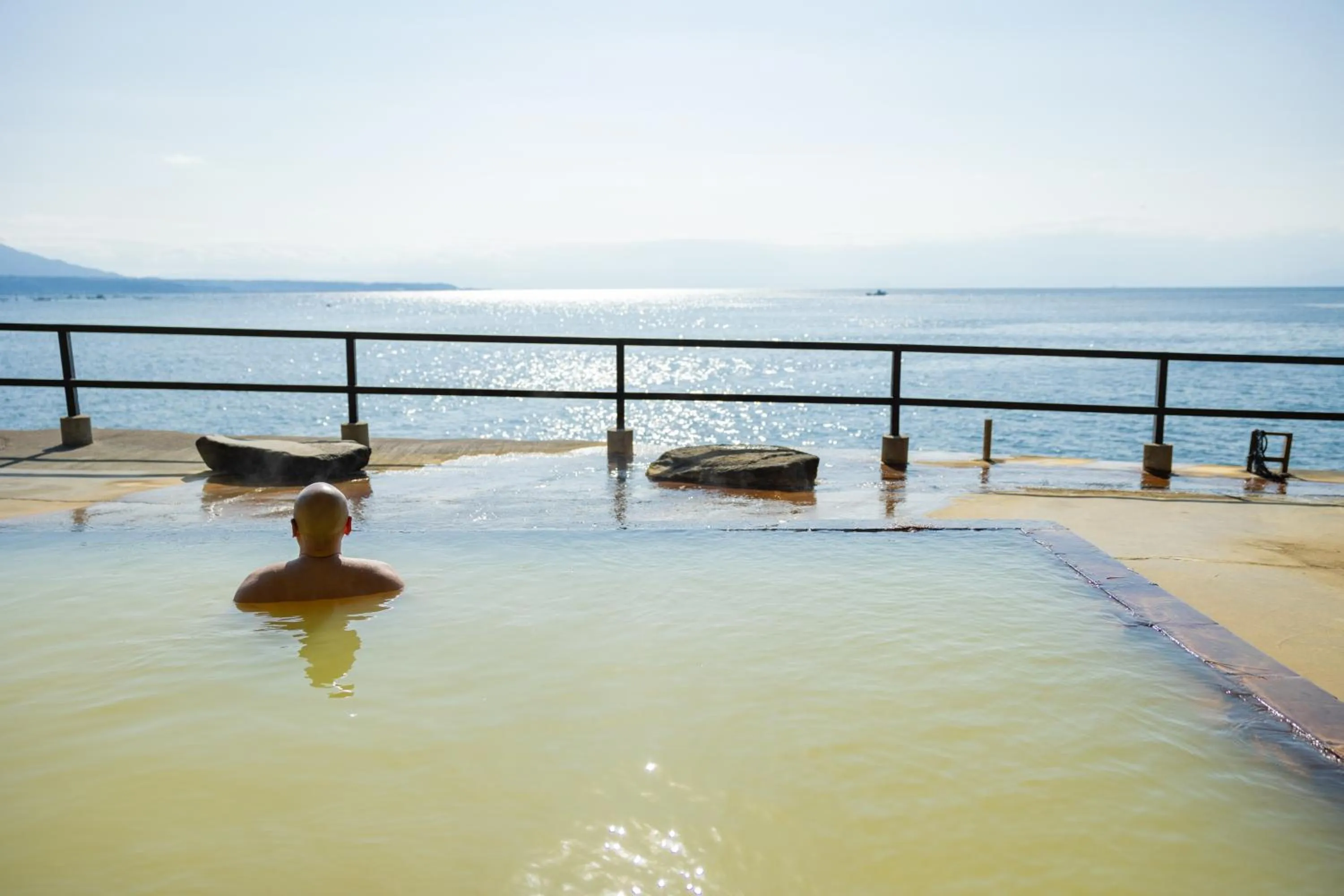Open Air Bath in Sakurajima Seaside Hotel