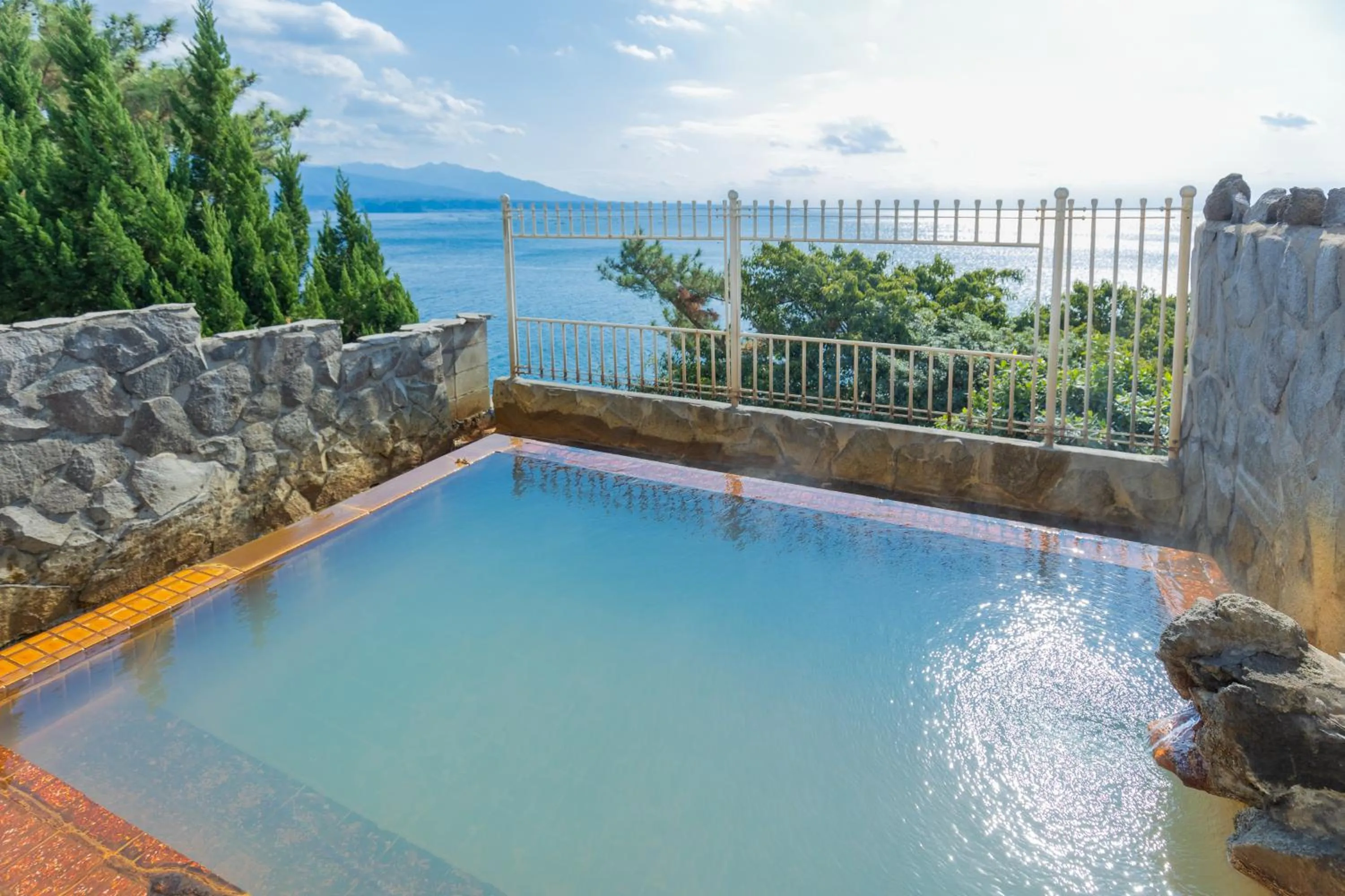 Hot Spring Bath in Sakurajima Seaside Hotel
