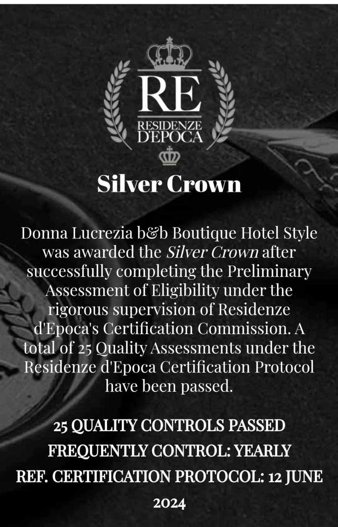 Logo/Certificate/Sign in DONNA LUCREZIA b&b Boutique Hotel Style - Relax & Business stay