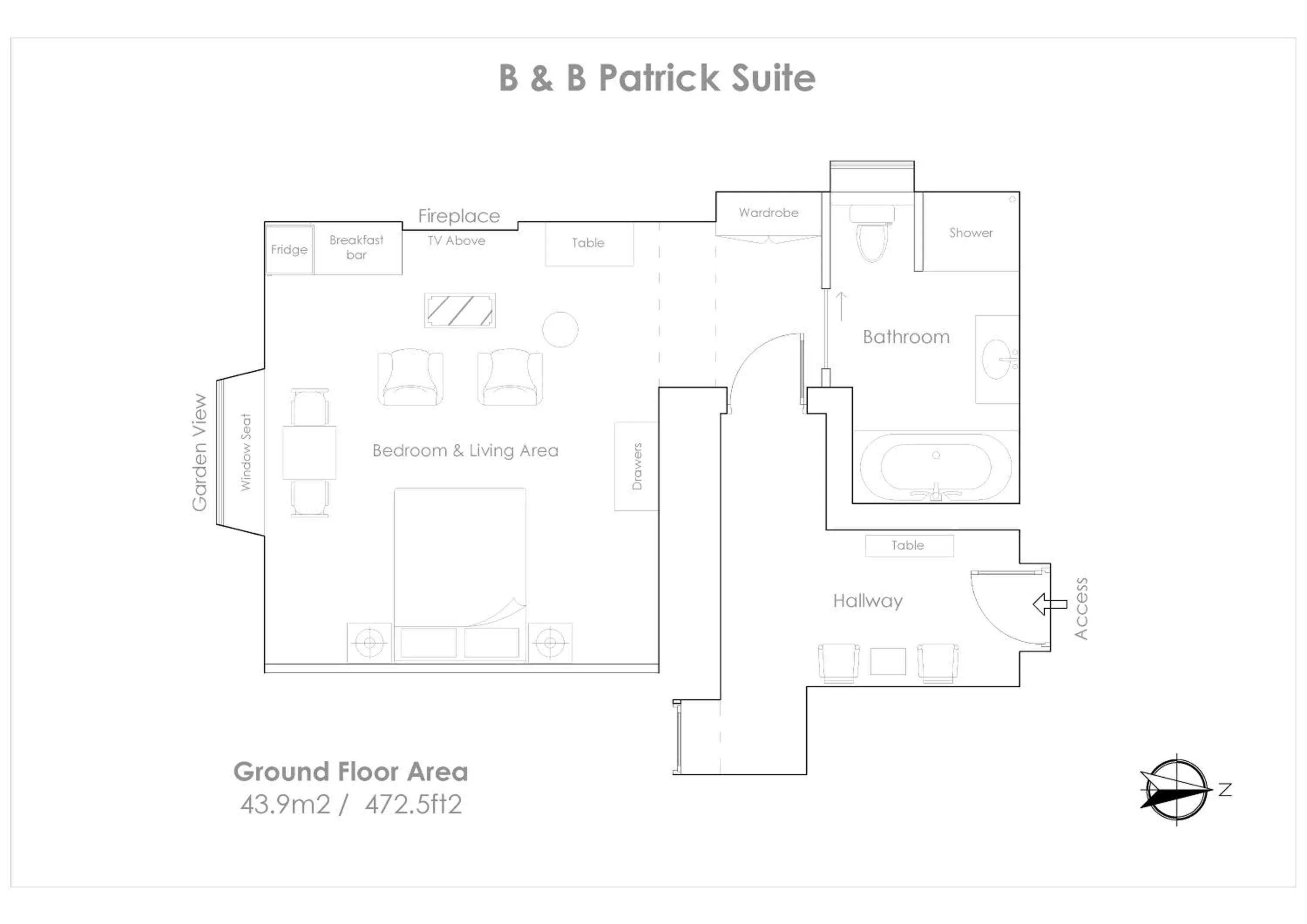 Floor plan in Cliff Farmhouse B&B Suites