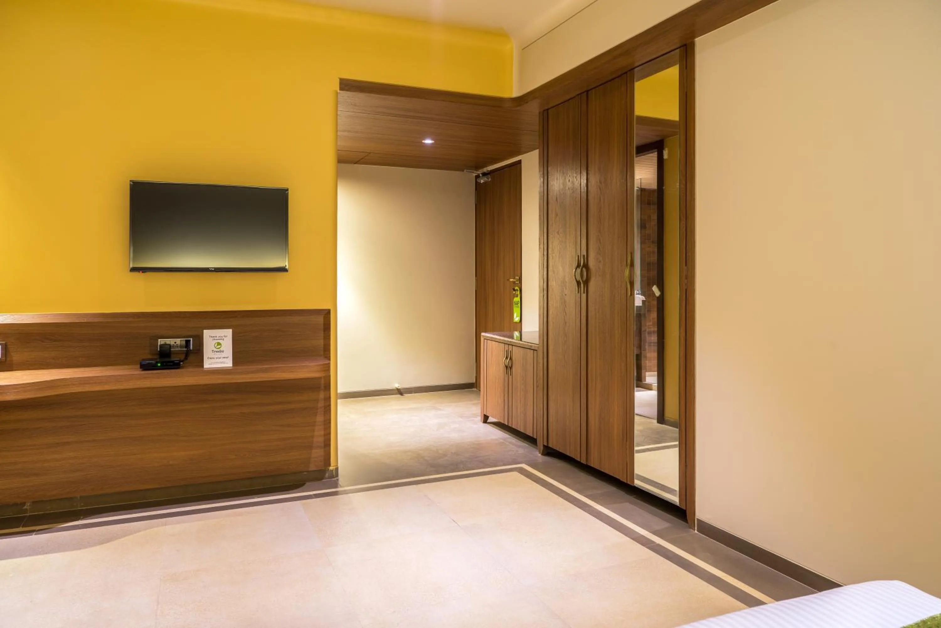 Bedroom, Bed in Treebo Olive Nest