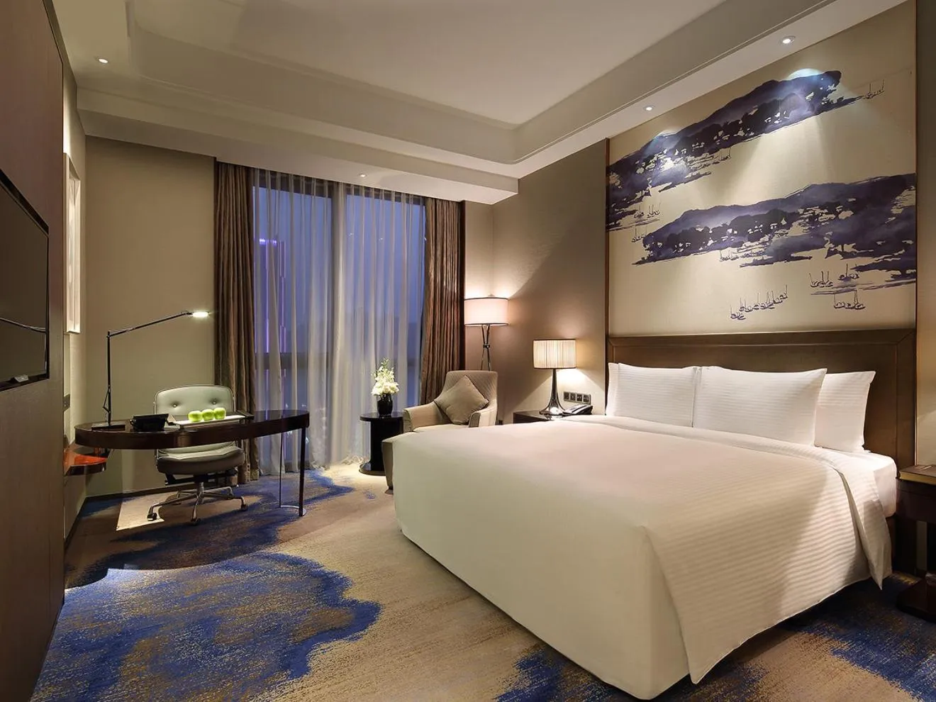 Bedroom, Bed in Wanda Realm Neijiang