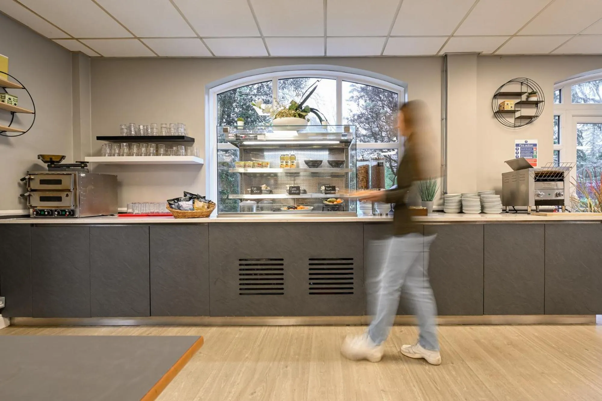 Food and drinks in Stableside Hostel at York Racecourse