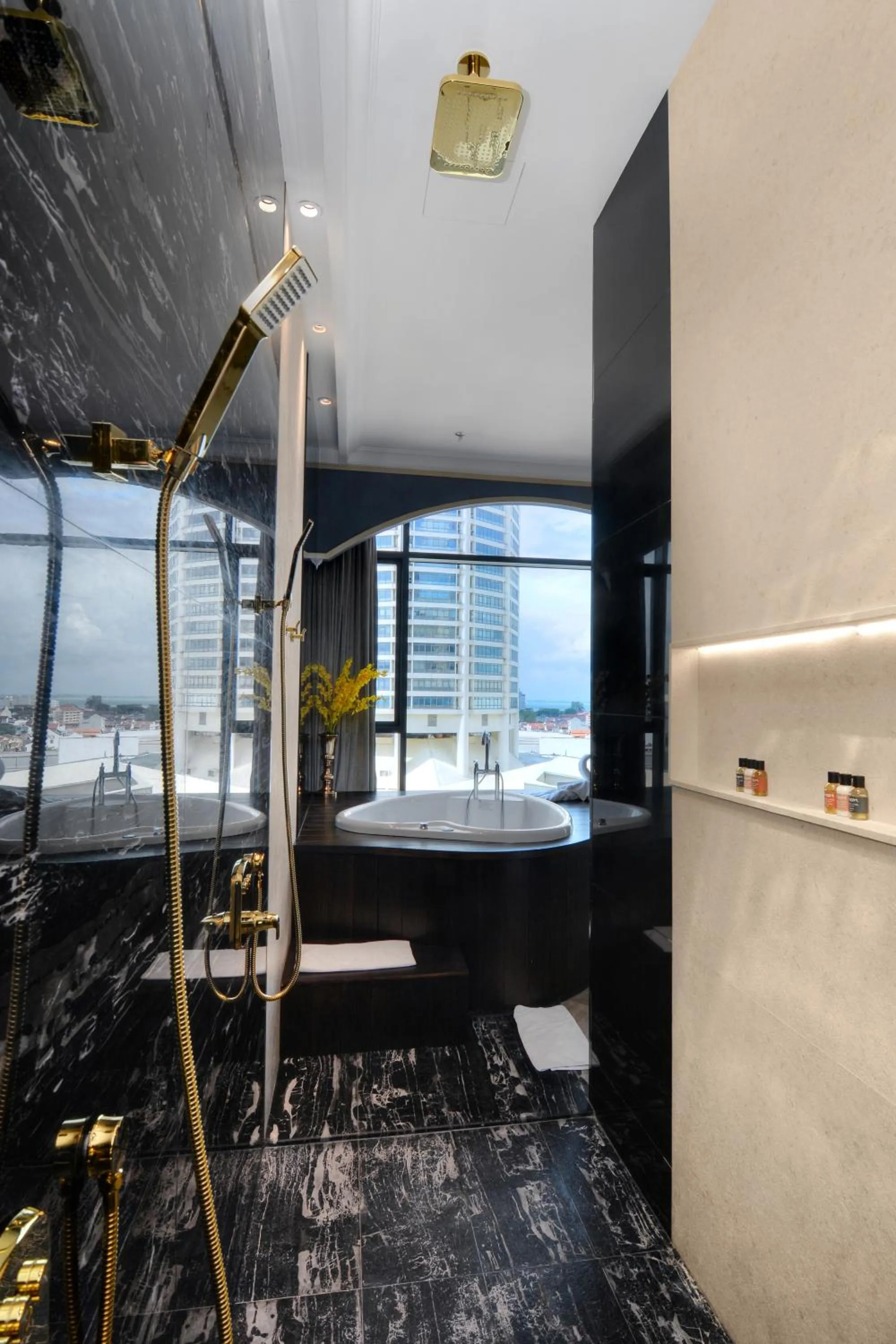 Shower, Bed in The Granite Luxury Hotel Penang