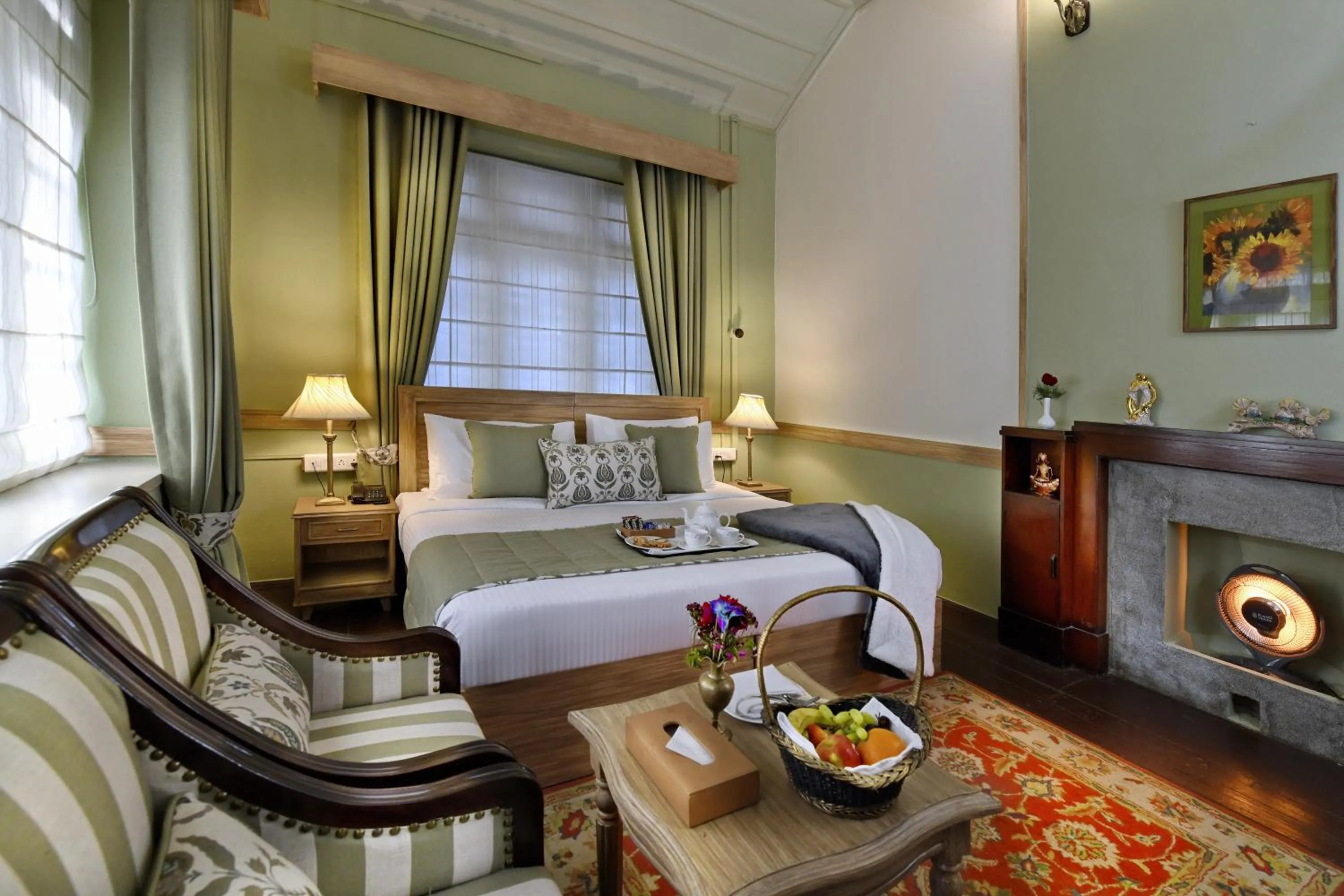 Bedroom, Bed in Brij Villa, Dalhousie - A Colonial Luxury Retreat