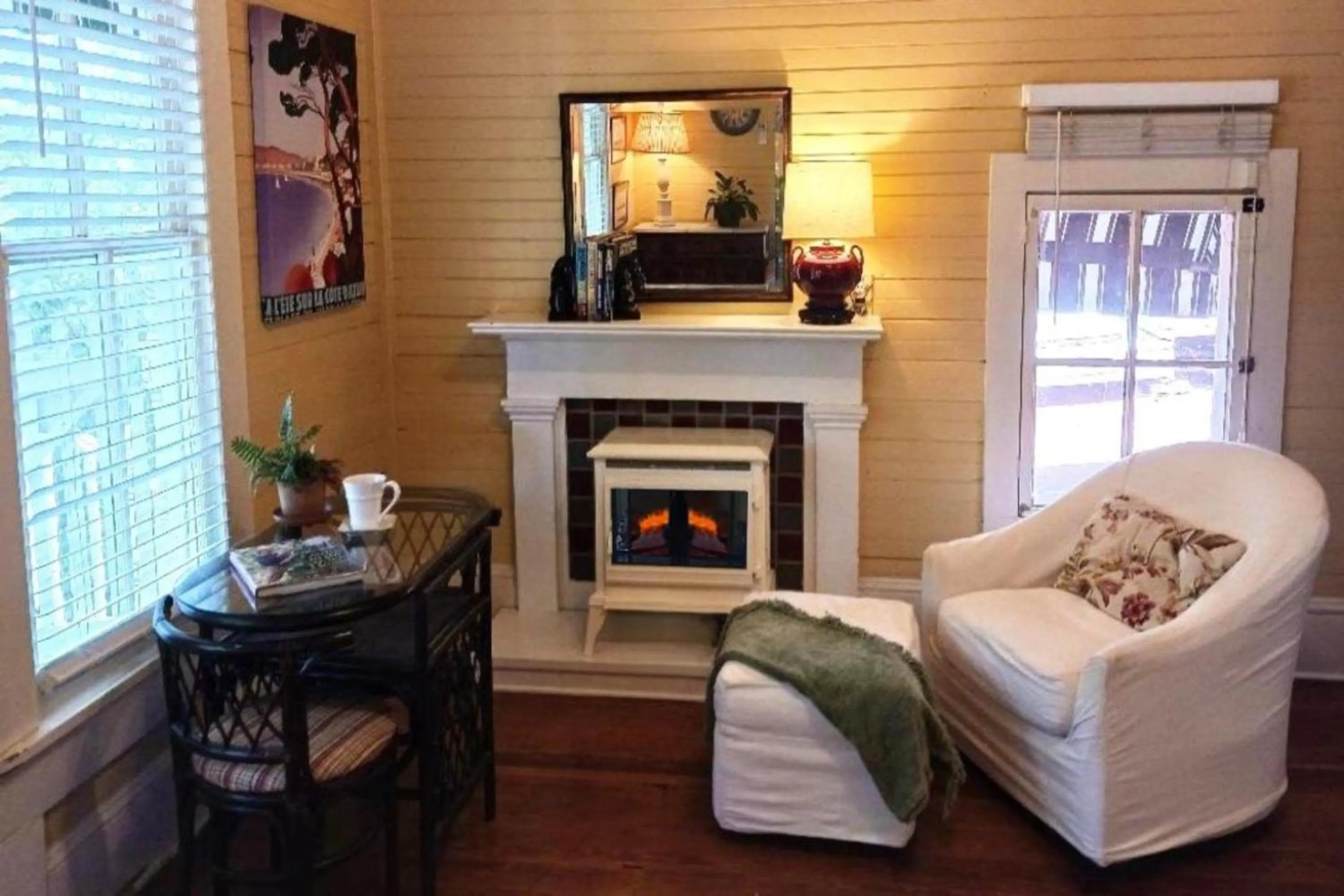 fireplace in Rosemont B&B Cottages