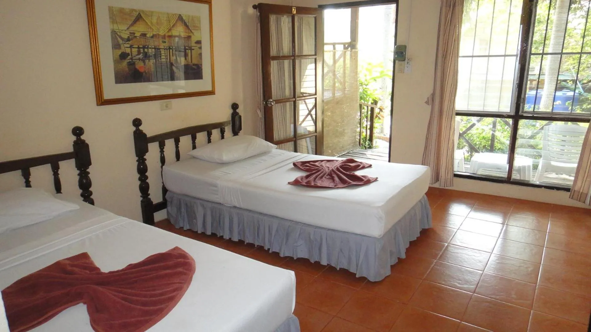Bed in Tropical Garden Bungalow