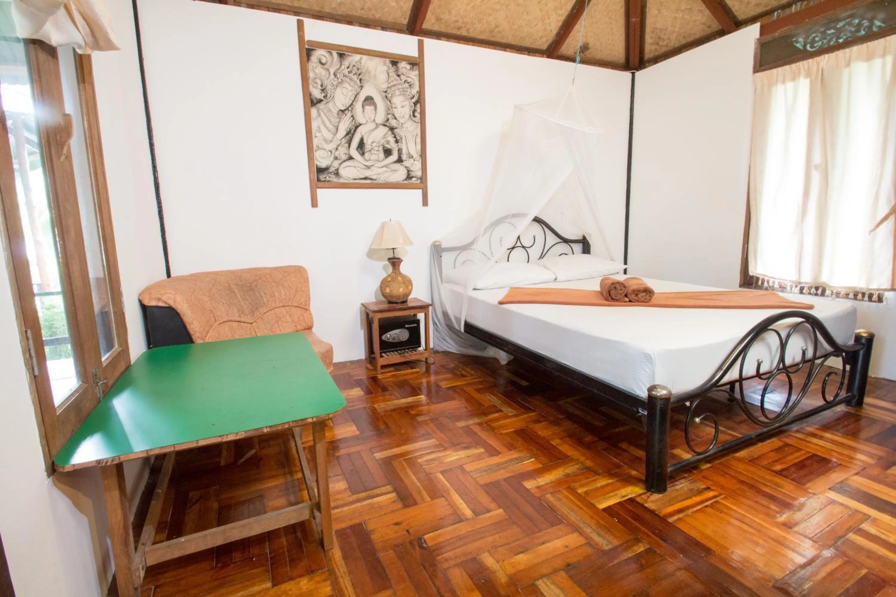 Bed in Tropical Garden Bungalow