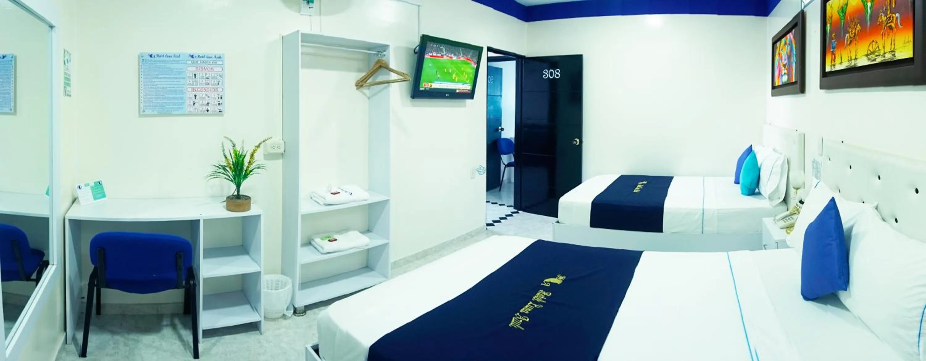 Bed in Hotel Luna Azul