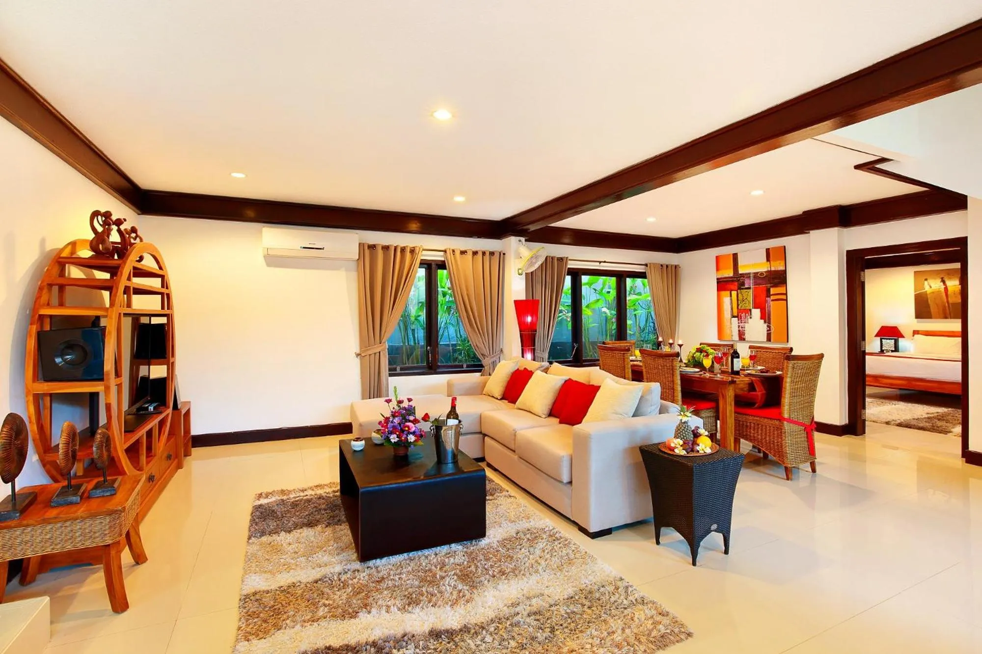 Communal lounge/ TV room in Alysha Villa Seminyak Beachside By Bali Asia Villa