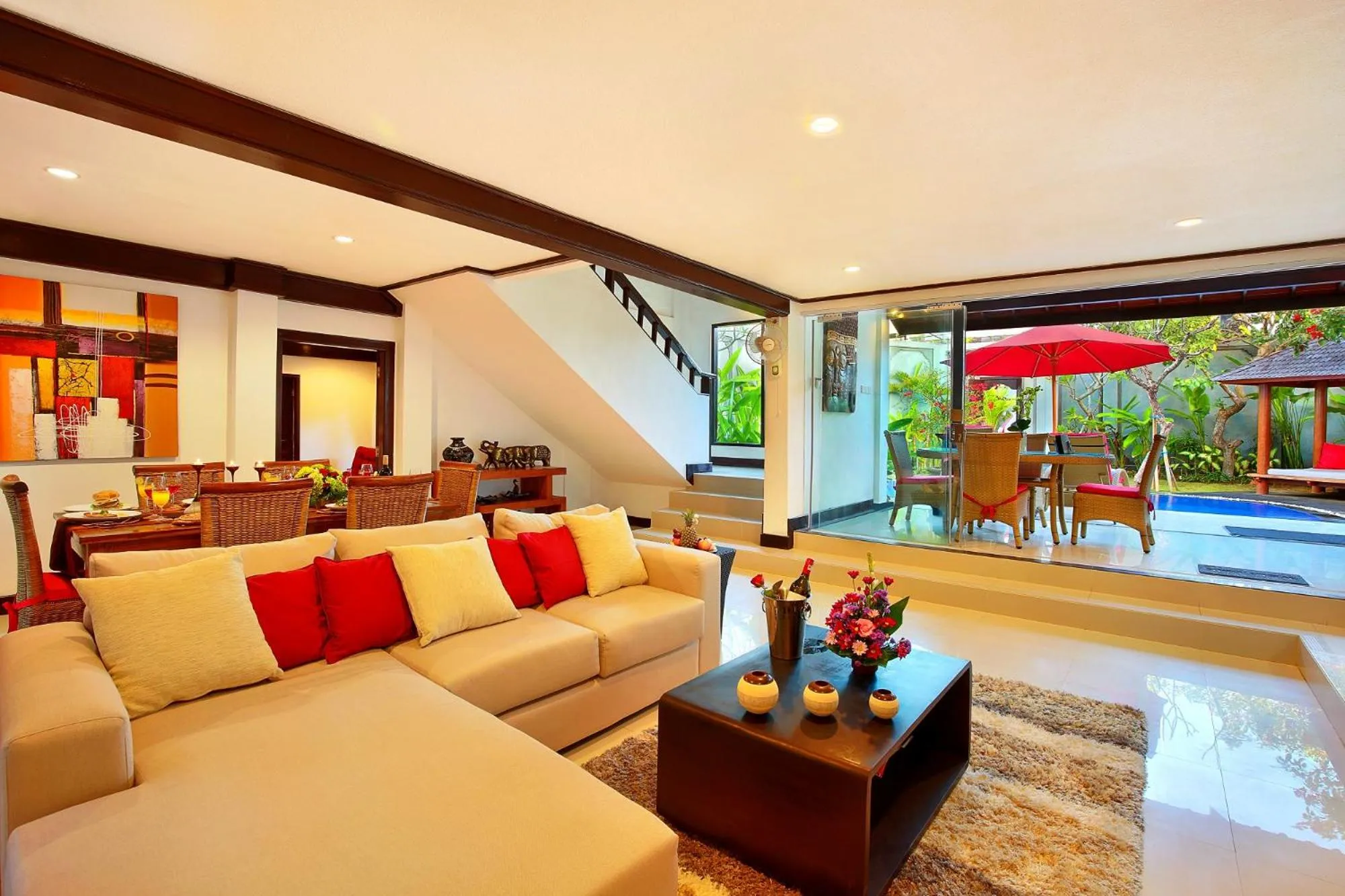 Living room in Alysha Villa Seminyak Beachside By Bali Asia Villa