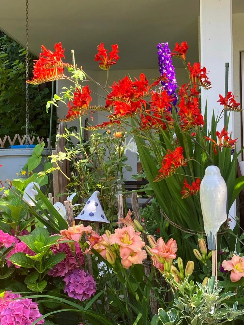 Garden view in Ferienwohnung Angelika