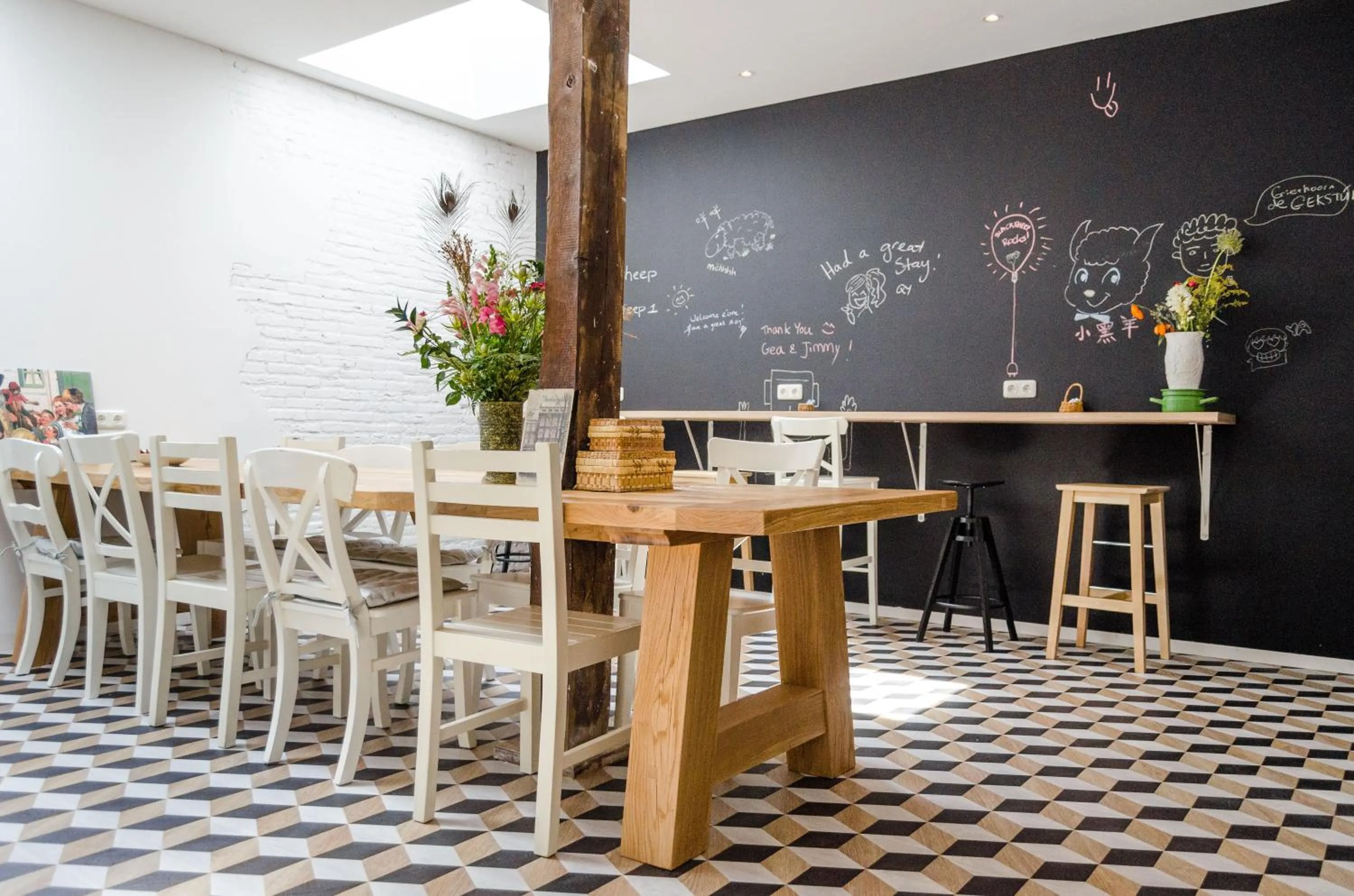 Communal kitchen in The Black Sheep Hostel