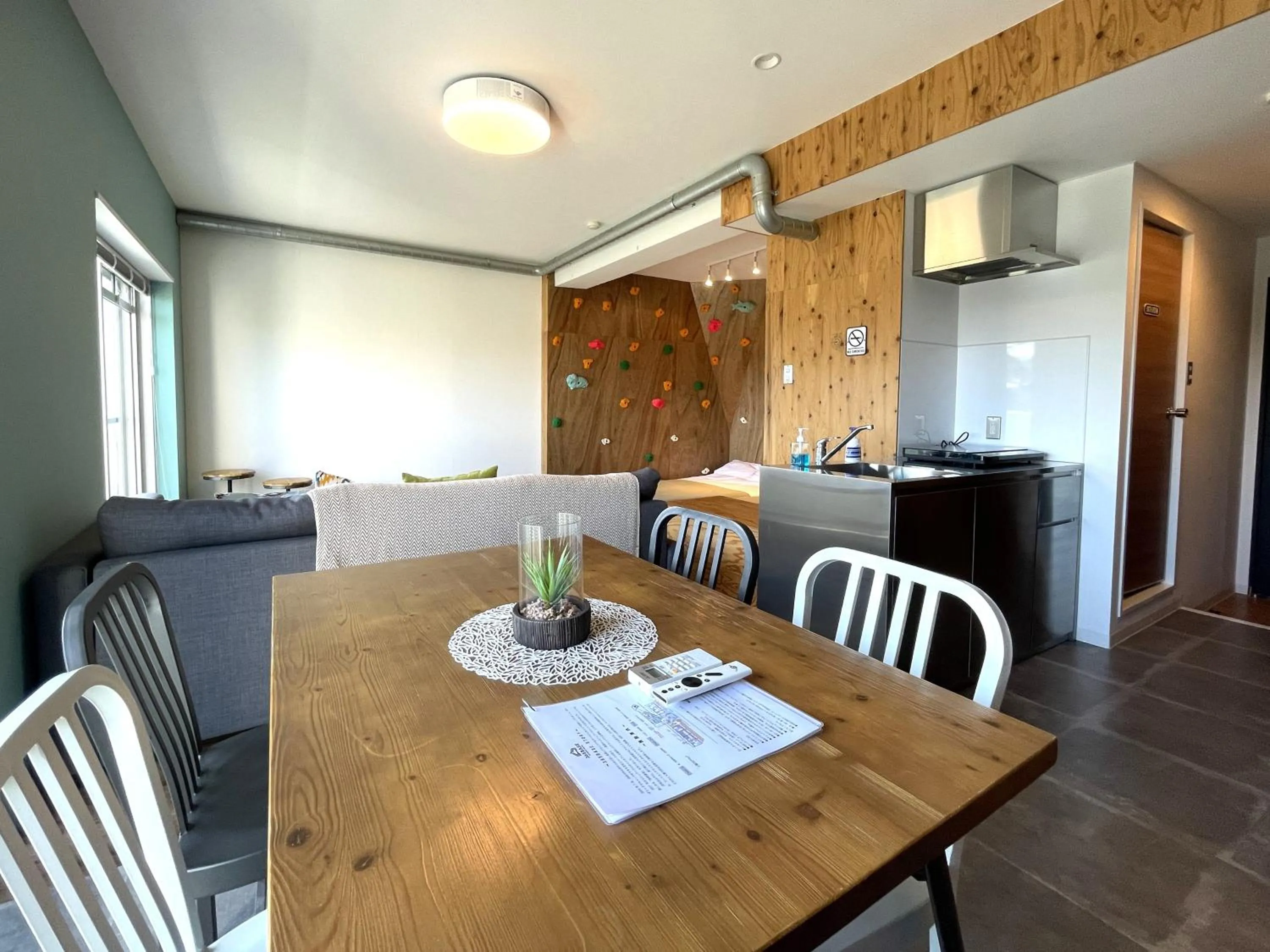 Dining area in 365BASE outdoor hostel