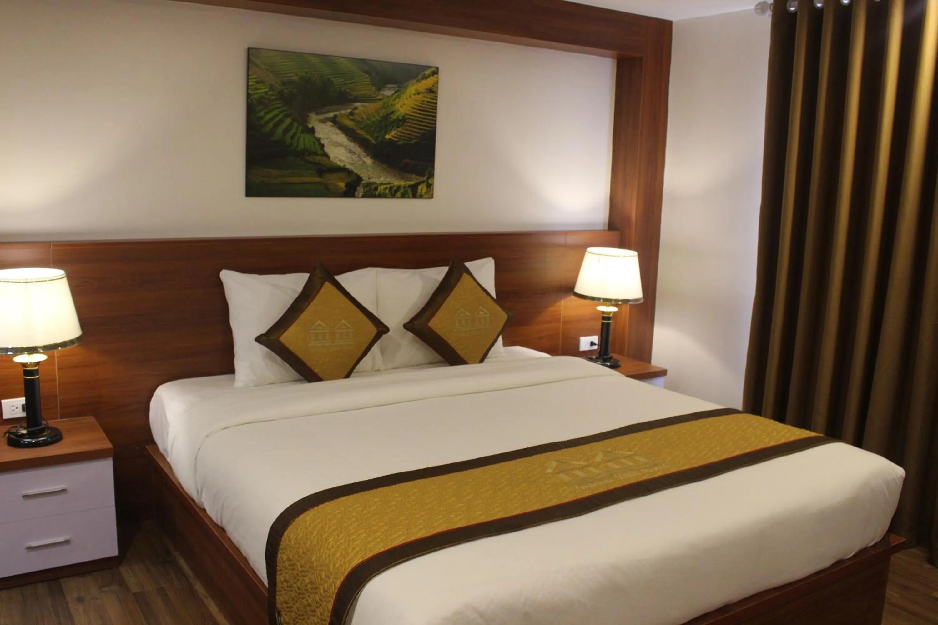 Bed in Golden Villa Sapa Hotel