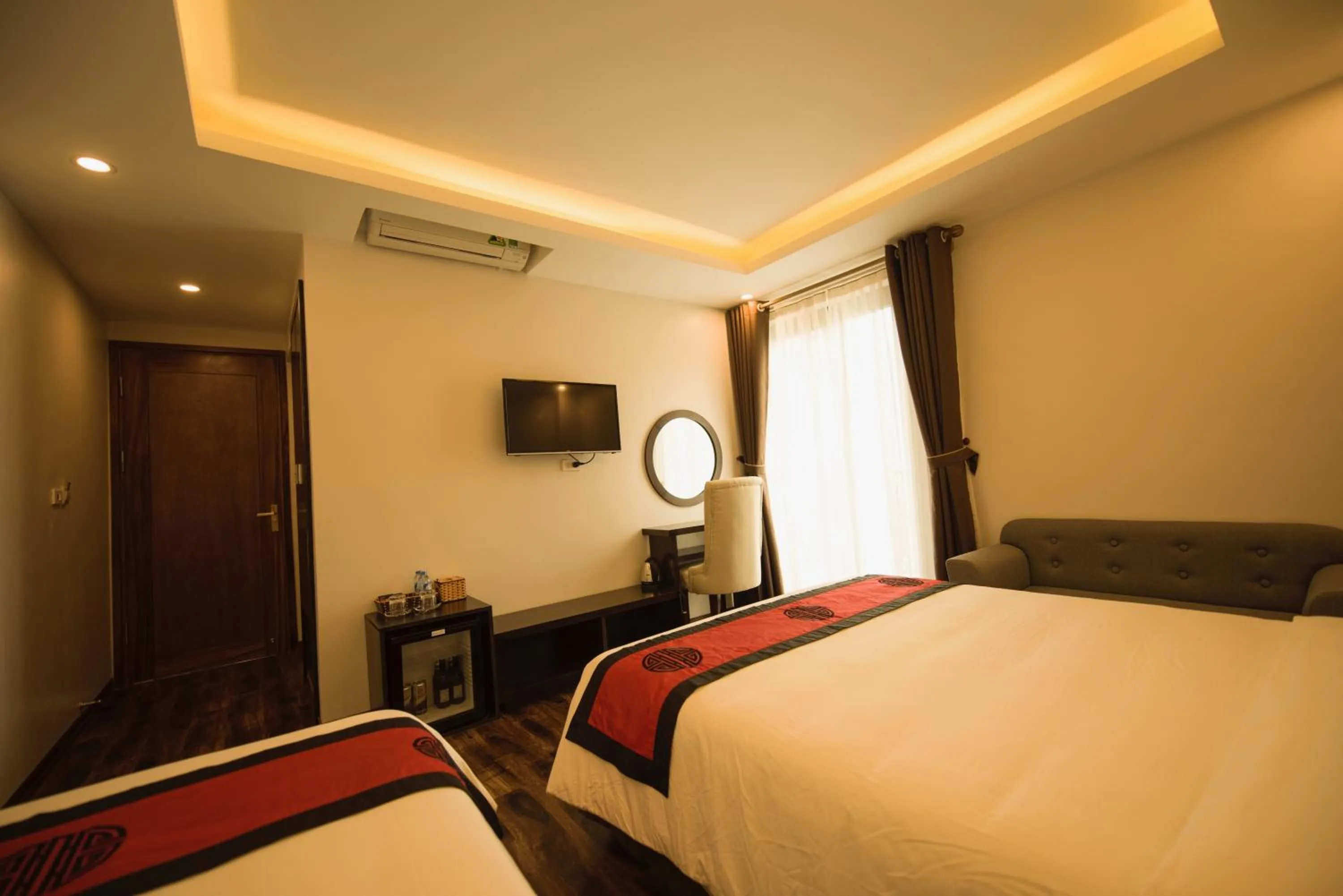 Decorative detail, Bed in Sapa Wings Hotel