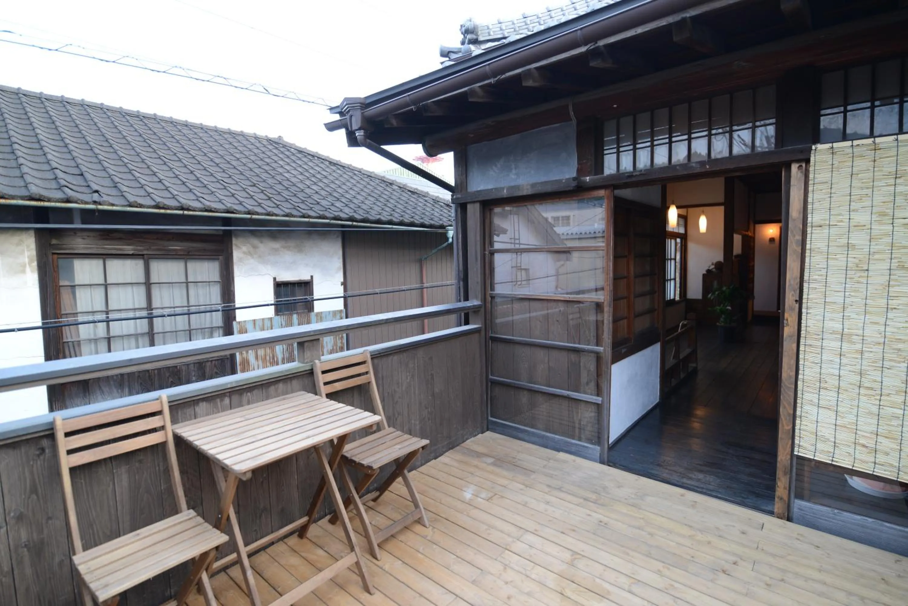 Balcony/Terrace in Taketa Ekimae Hostel cue