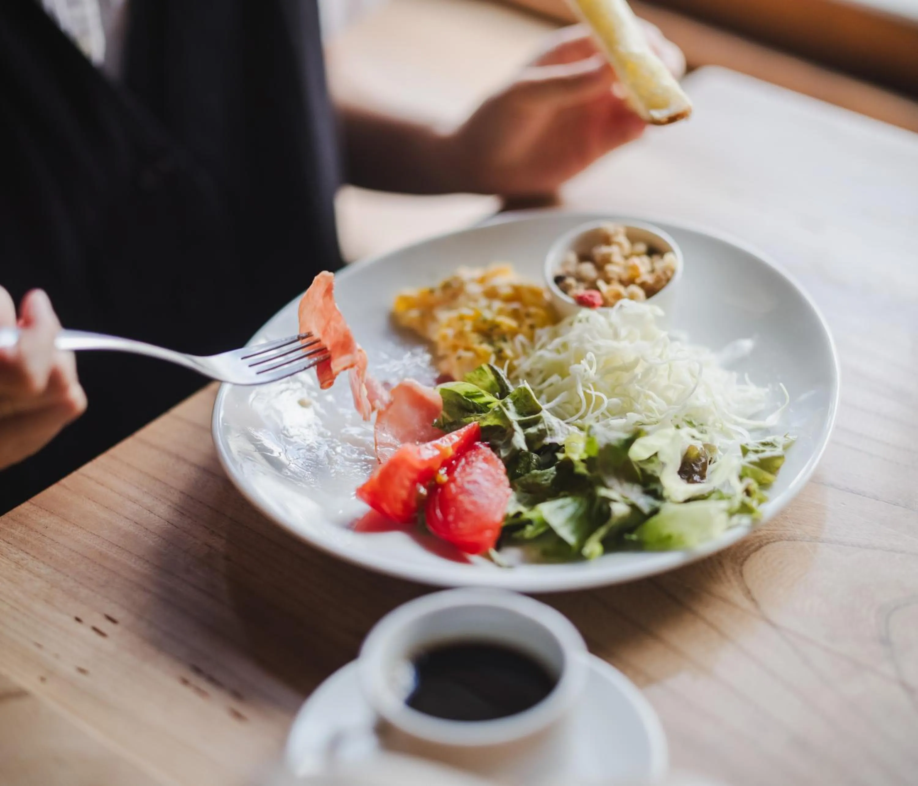 Breakfast in Taketa Ekimae Hostel cue