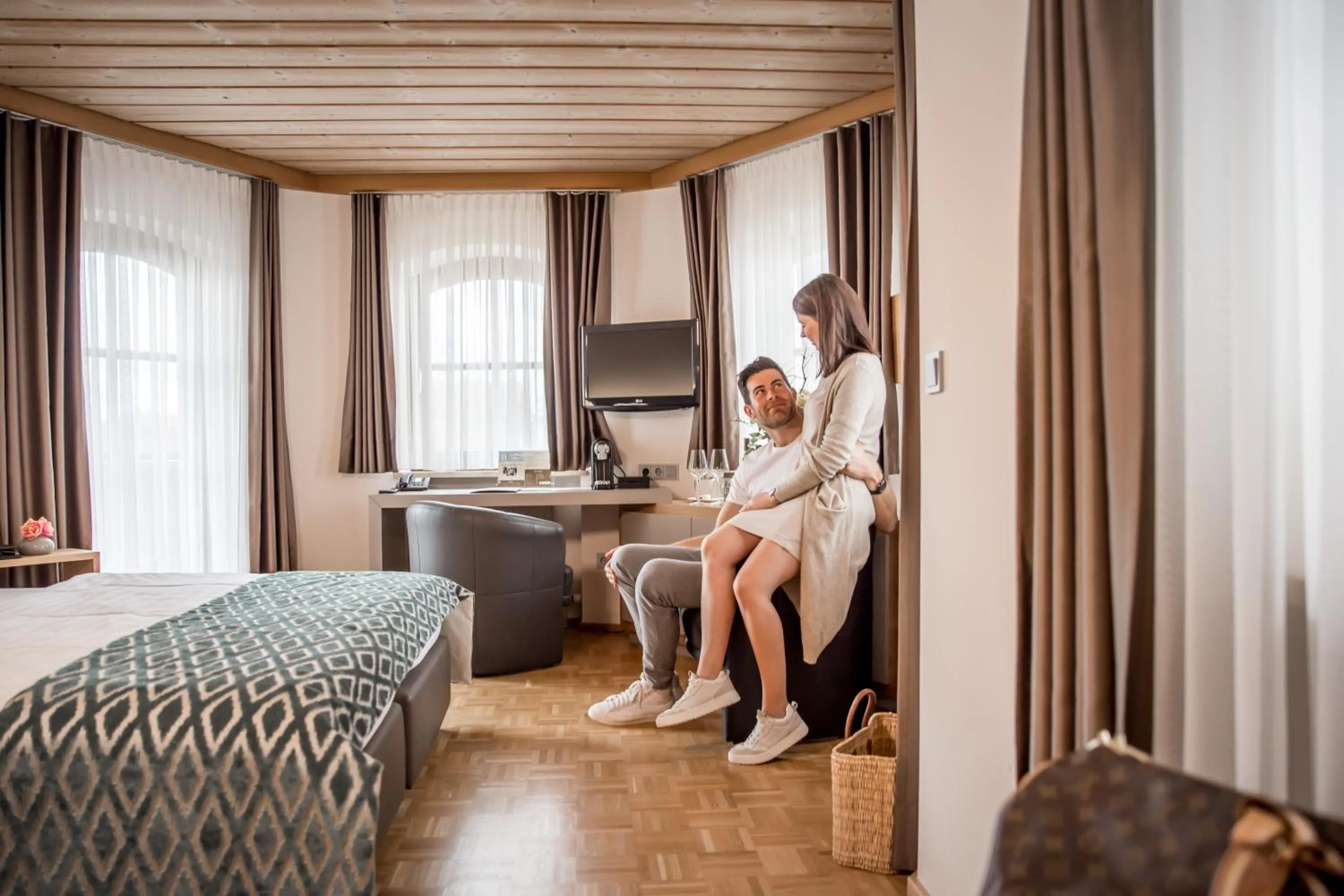 People, Bed in Hotel Restaurant Spa Torkel