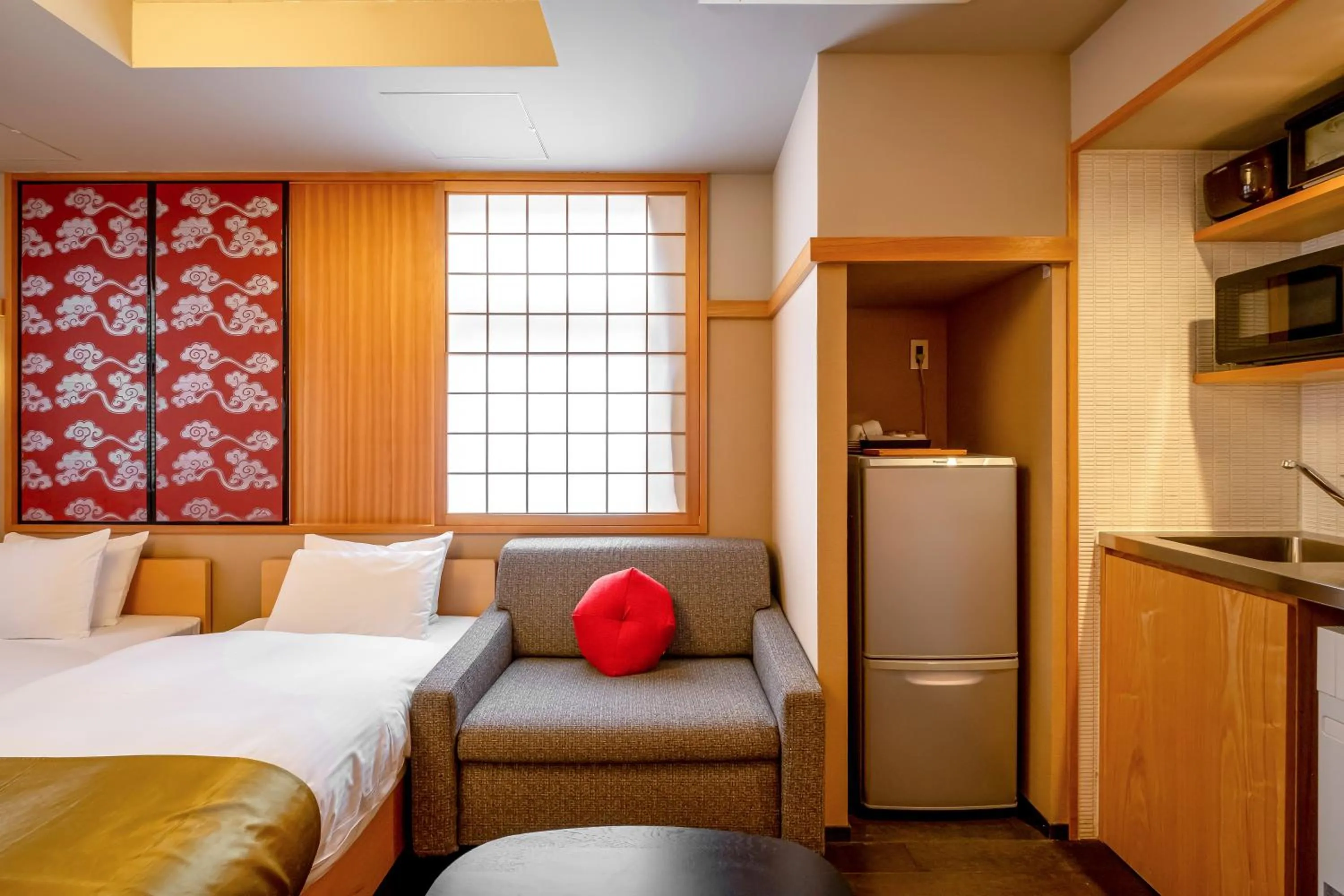 Bed in GOZAN HOTEL & SERVICED APARTMENT Higashiyama Sanjo