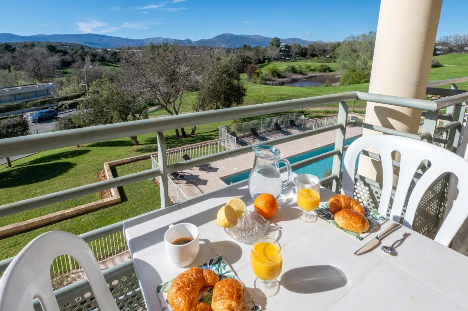 Pool view in Nemea Appart Hotel Green Side Biot Sophia Antipolis
