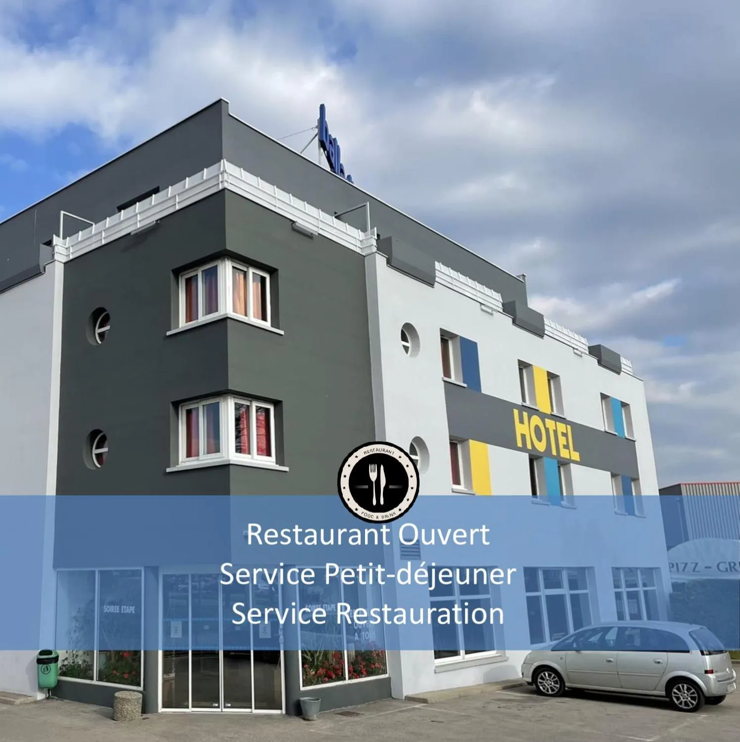 Property building in Hôtel Restaurant Kyriad Direct DIJON NORD - Zenith - Toison d'Or