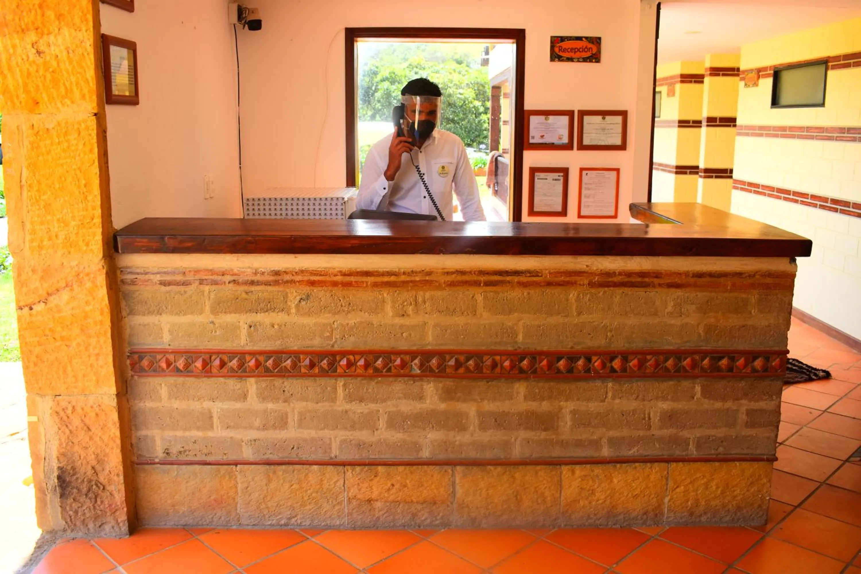 Lobby or reception in Hotel Campestre La Periquera