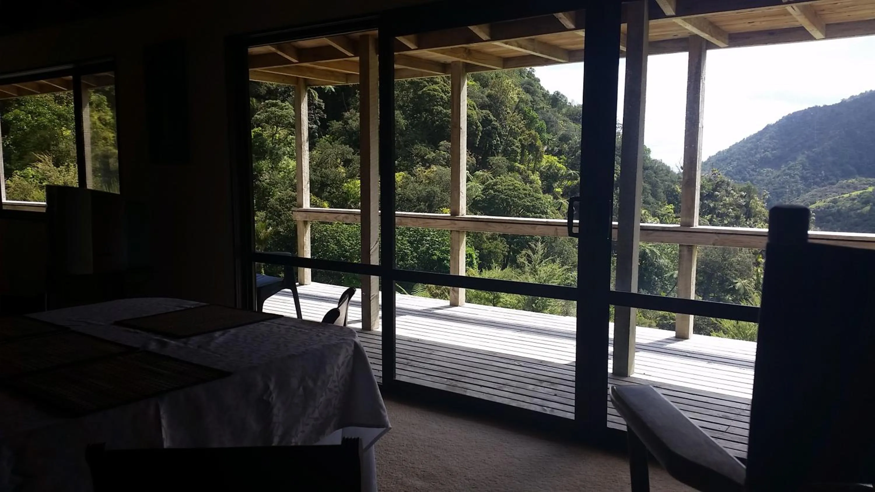 View (from property/room), Bed in Waiotemarama Falls Lodge