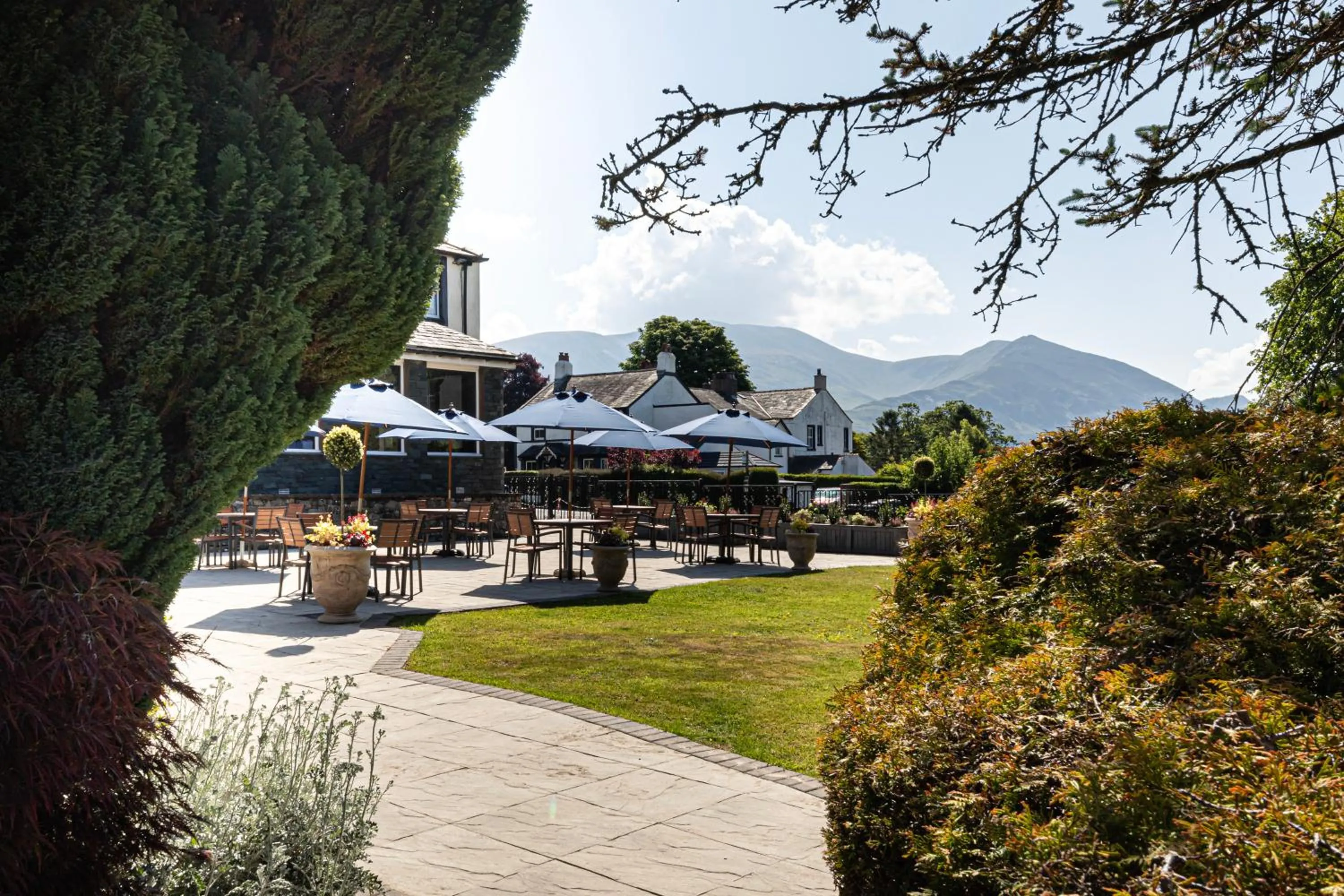 Patio in Lake District Castle Inn