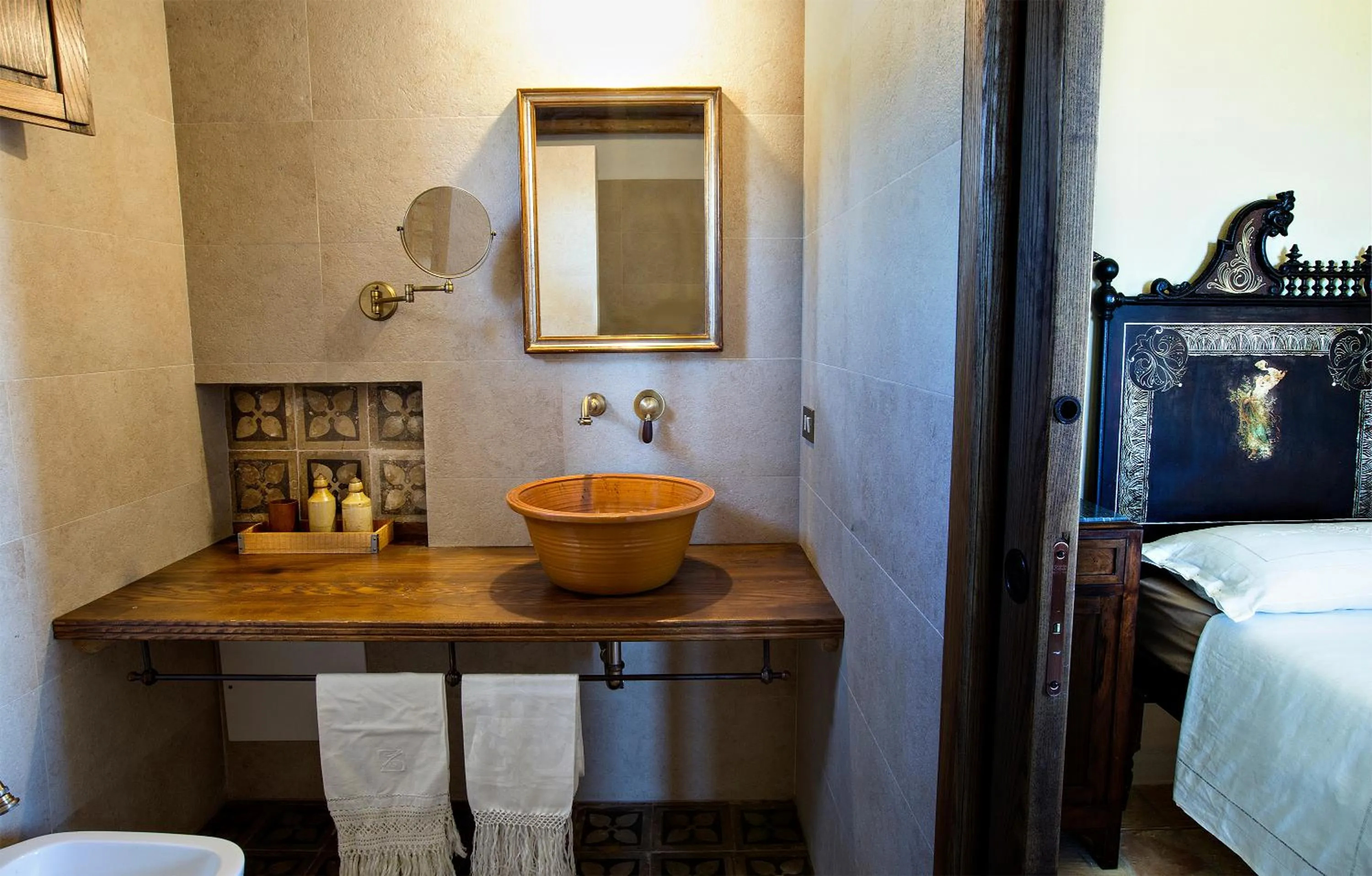 Bathroom, Bed in Baglio Giammaccaro