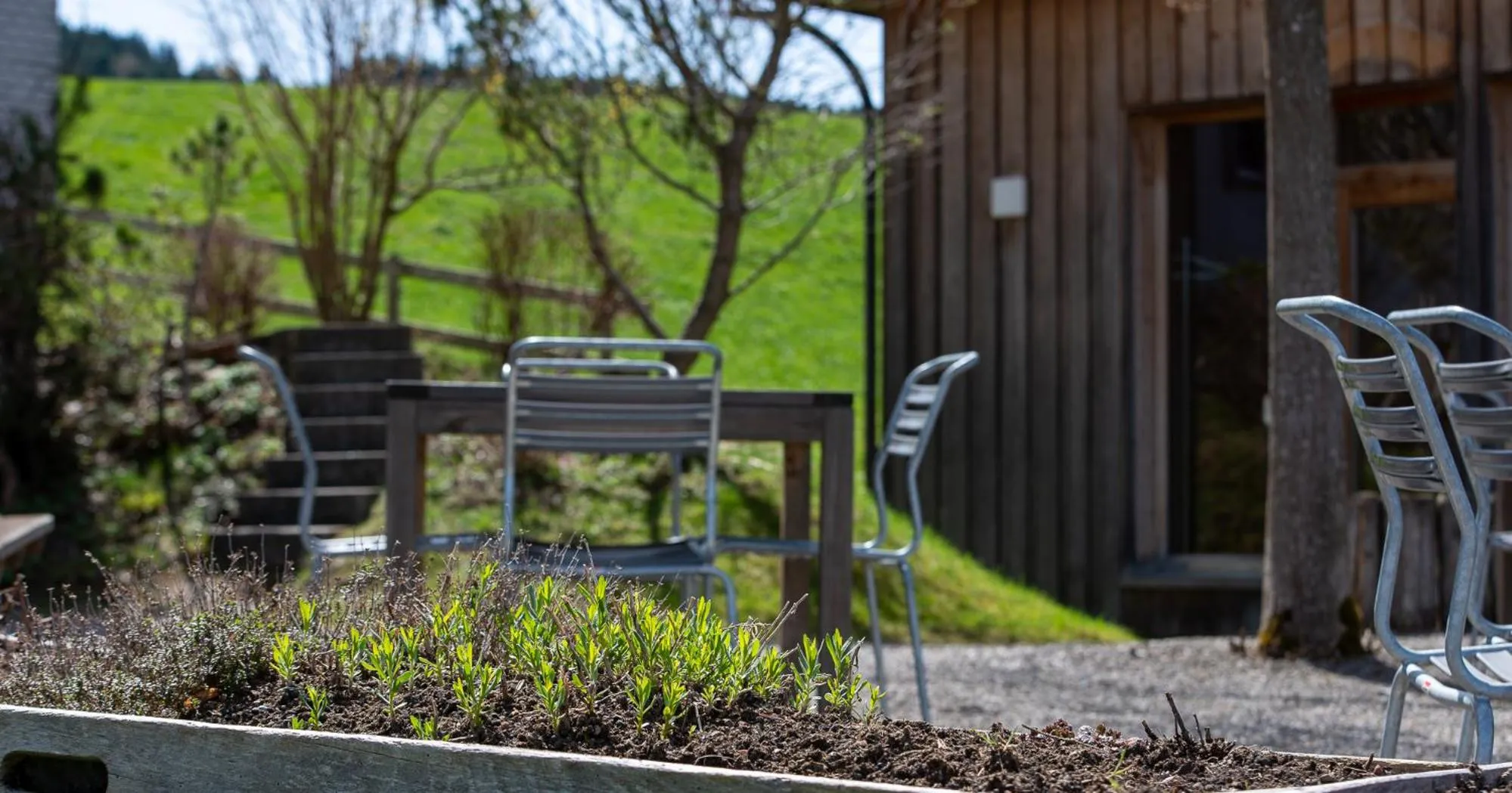 Garden view in Ferienhotel Idyll Gais