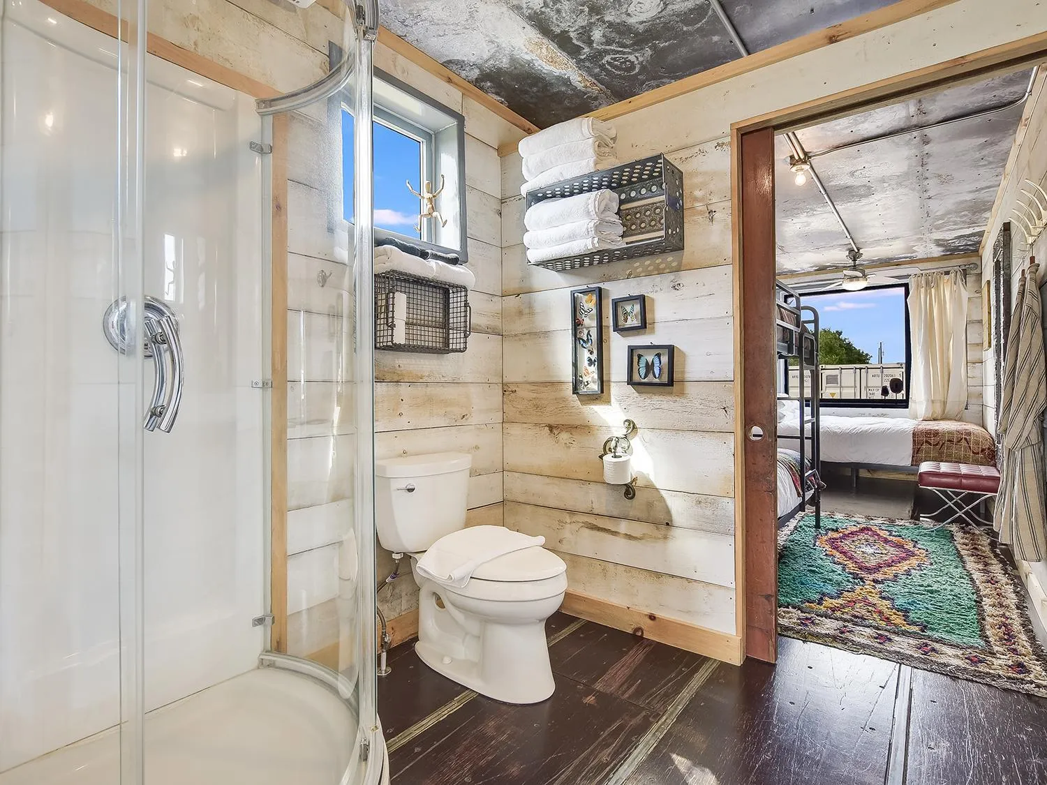 Bathroom in FlopHouze Shipping Container Hotel