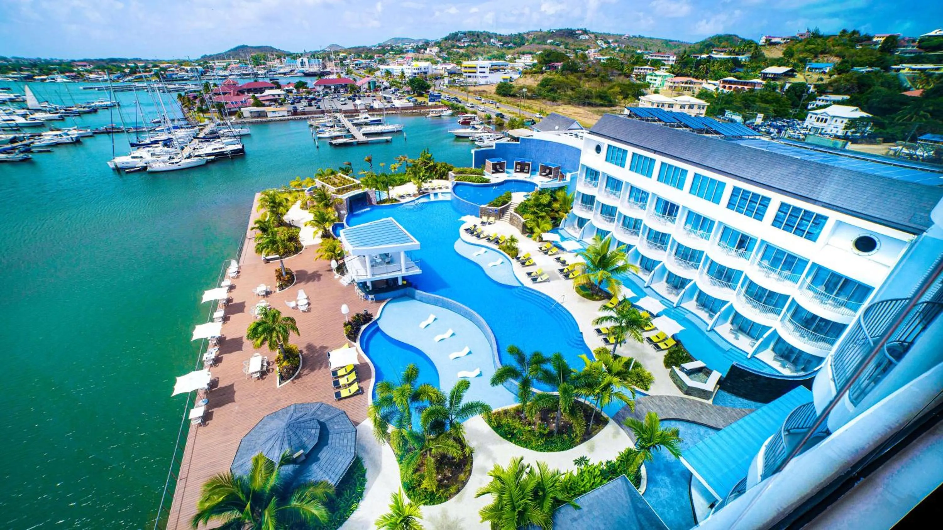 Pool view in Harbor Club St Lucia, Curio Collection by Hilton