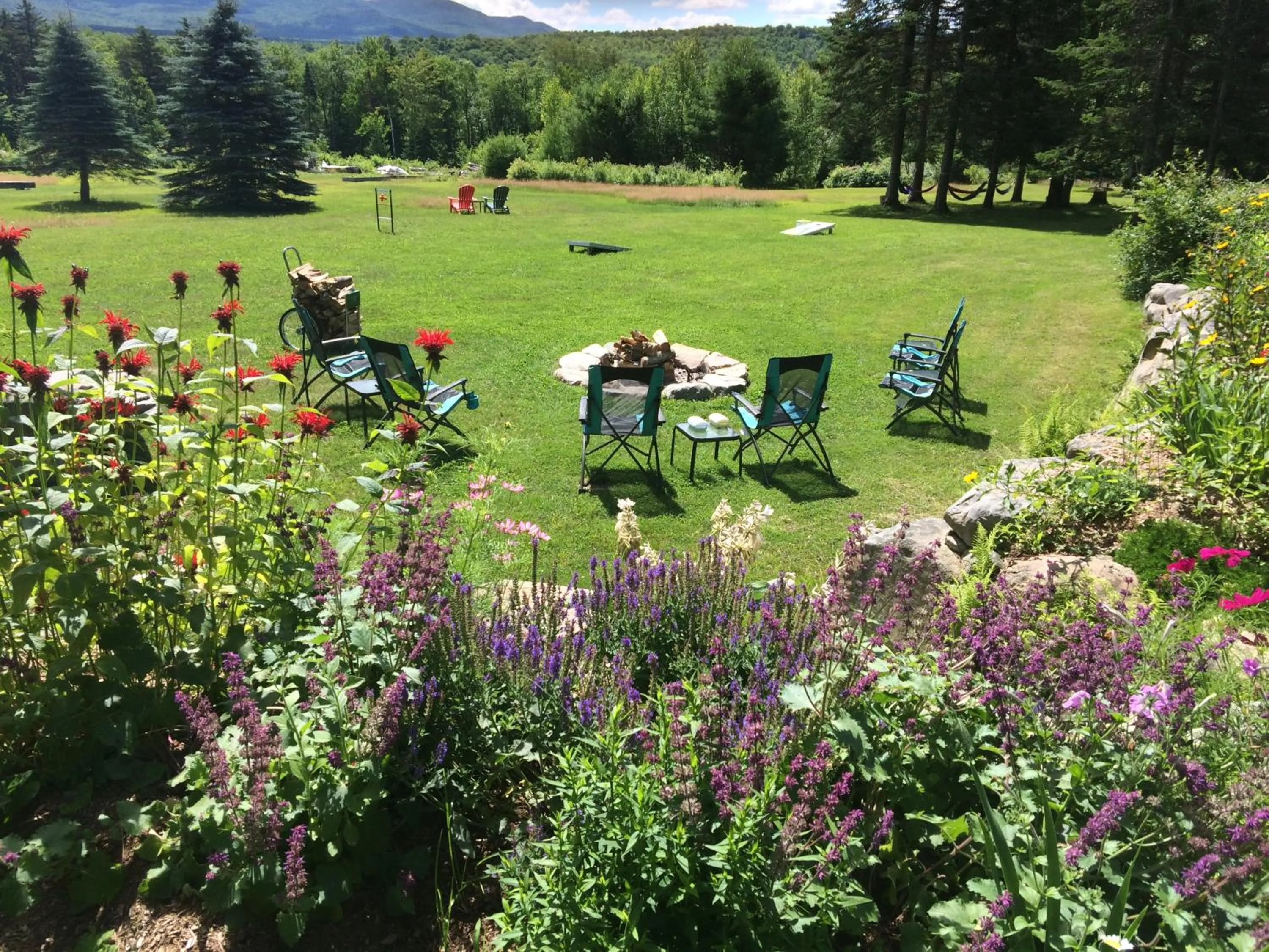 Garden view in Robert Frost Mountain Cabins