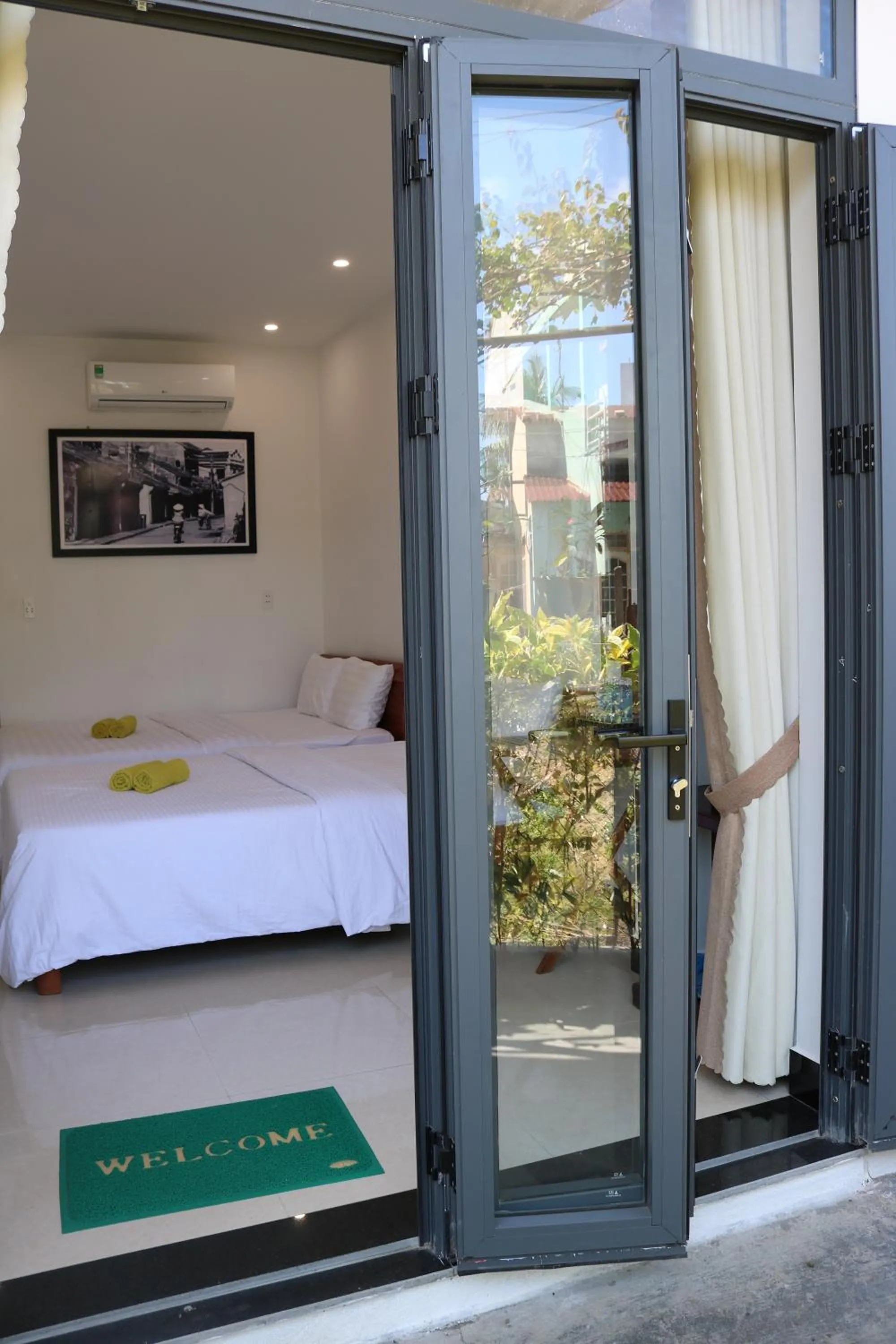 Bed in Green garden house