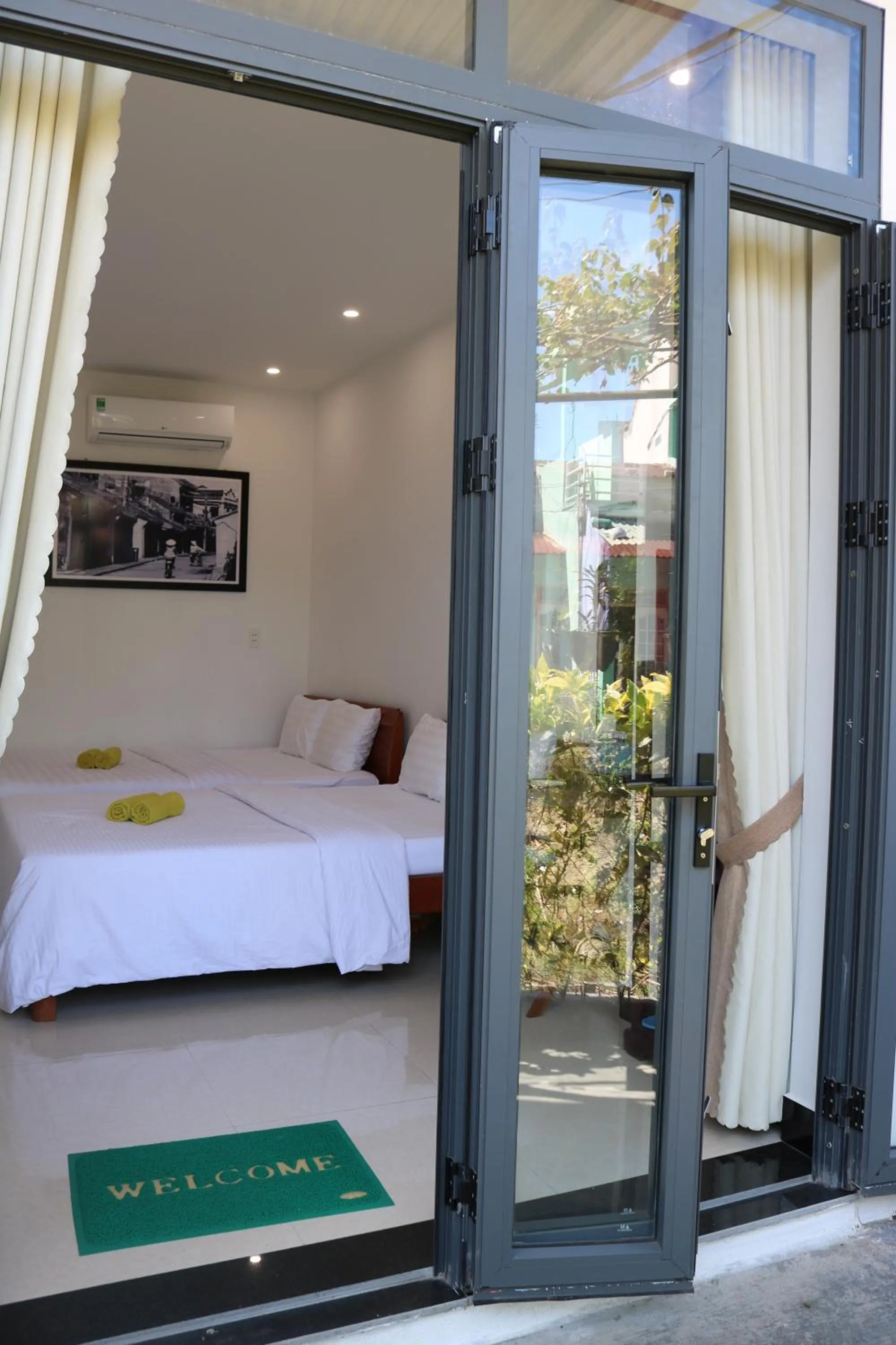 Bed in Green garden house