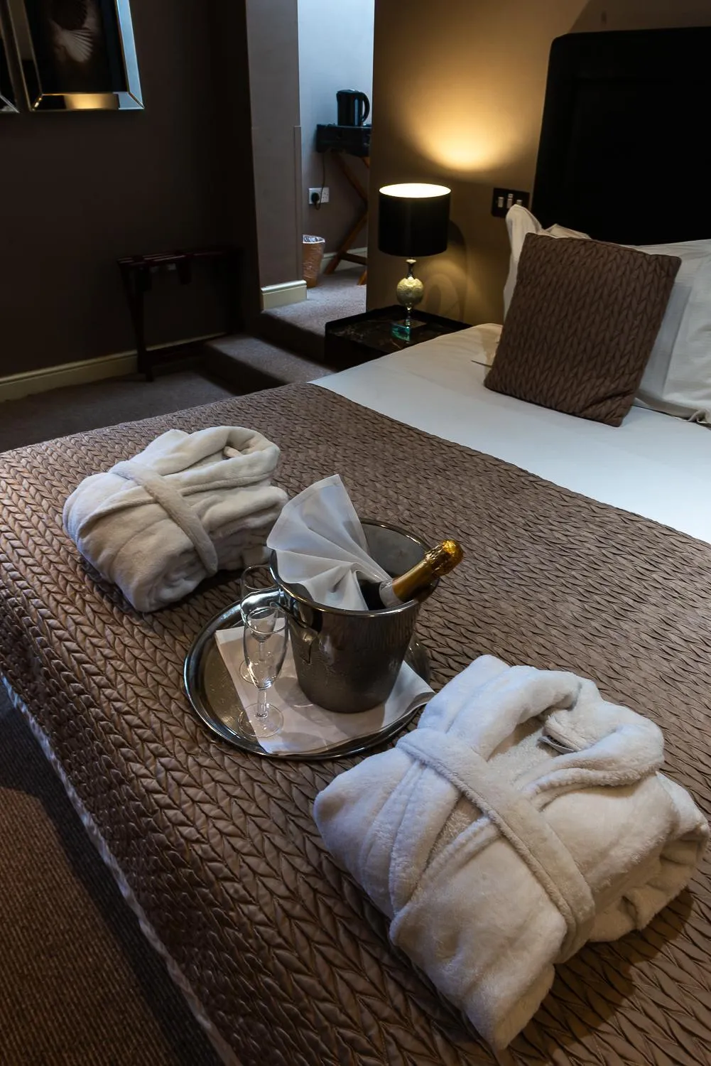 Bed in Rowton Hall Hotel and Spa