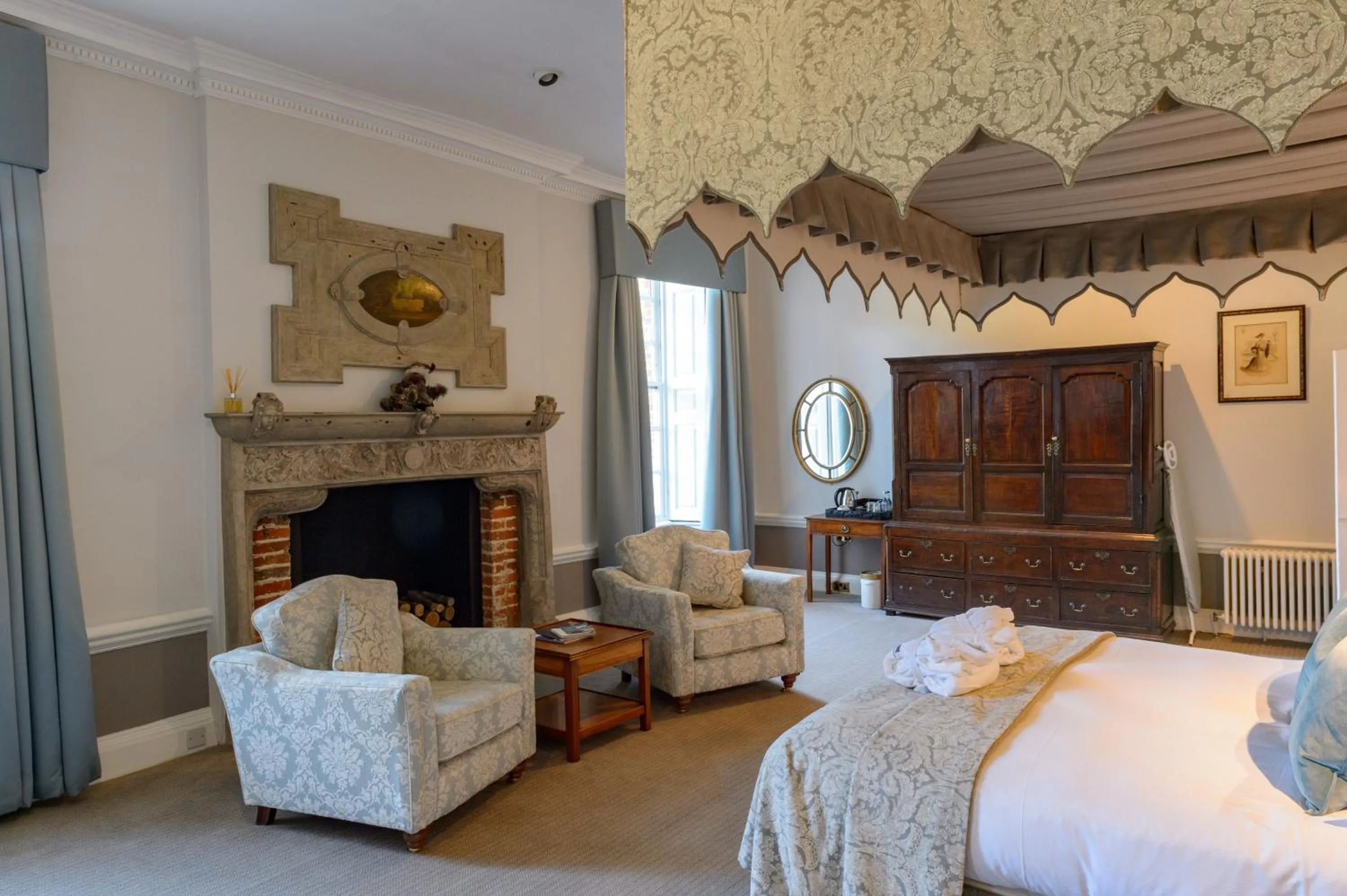 Seating area, Bed in Hintlesham Hall Hotel