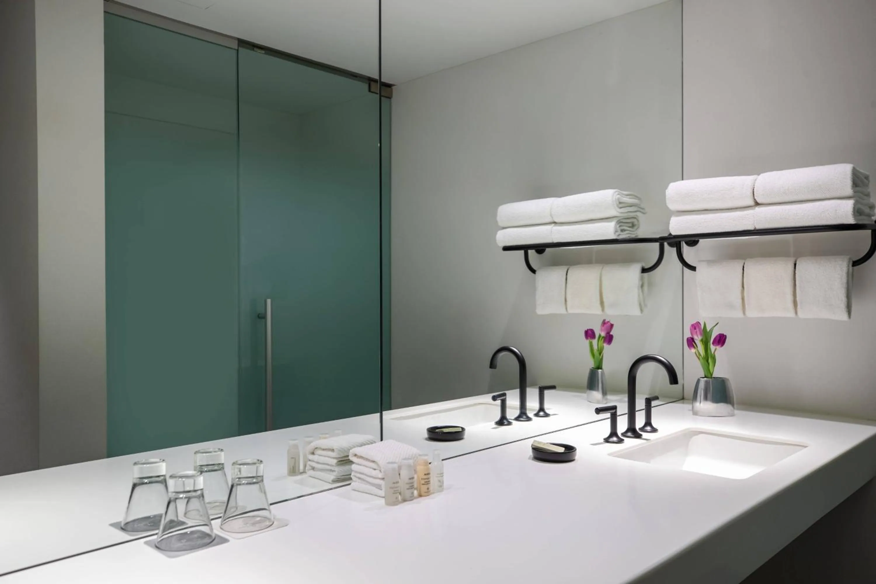 Bathroom in Renaissance New York Times Square by Marriott