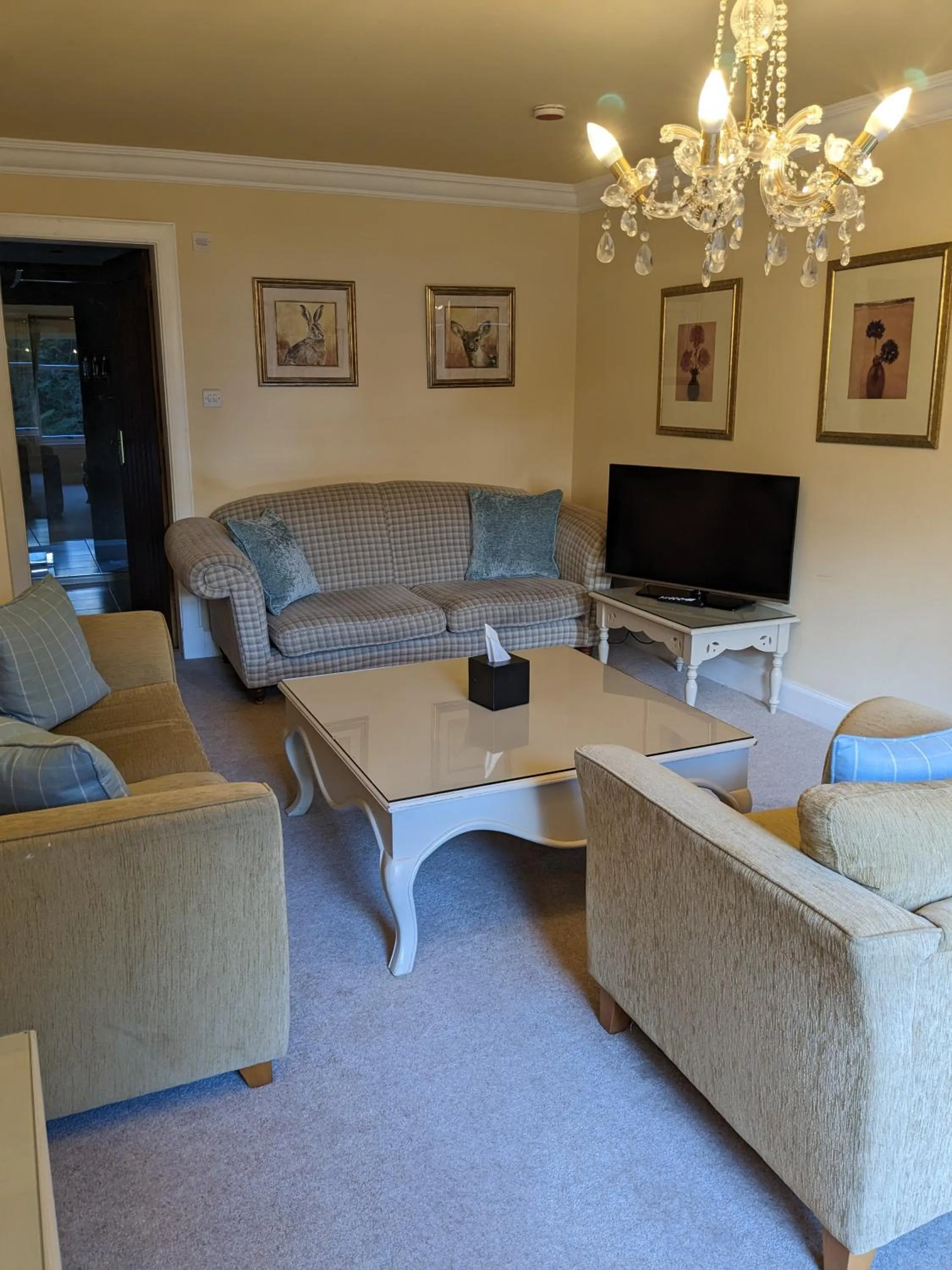 Seating area in Dalhousie Castle Hotel