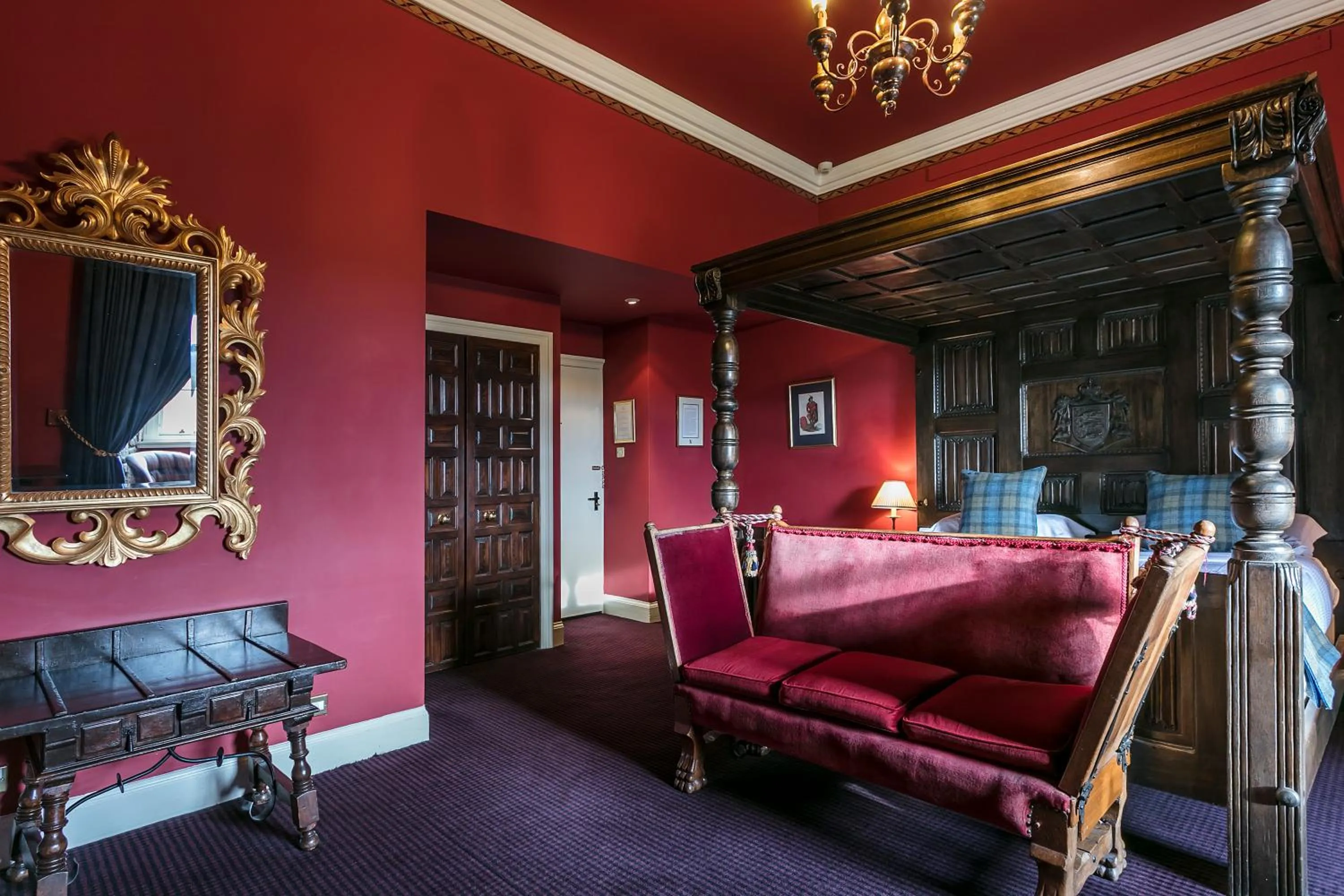 Bedroom in Dalhousie Castle Hotel
