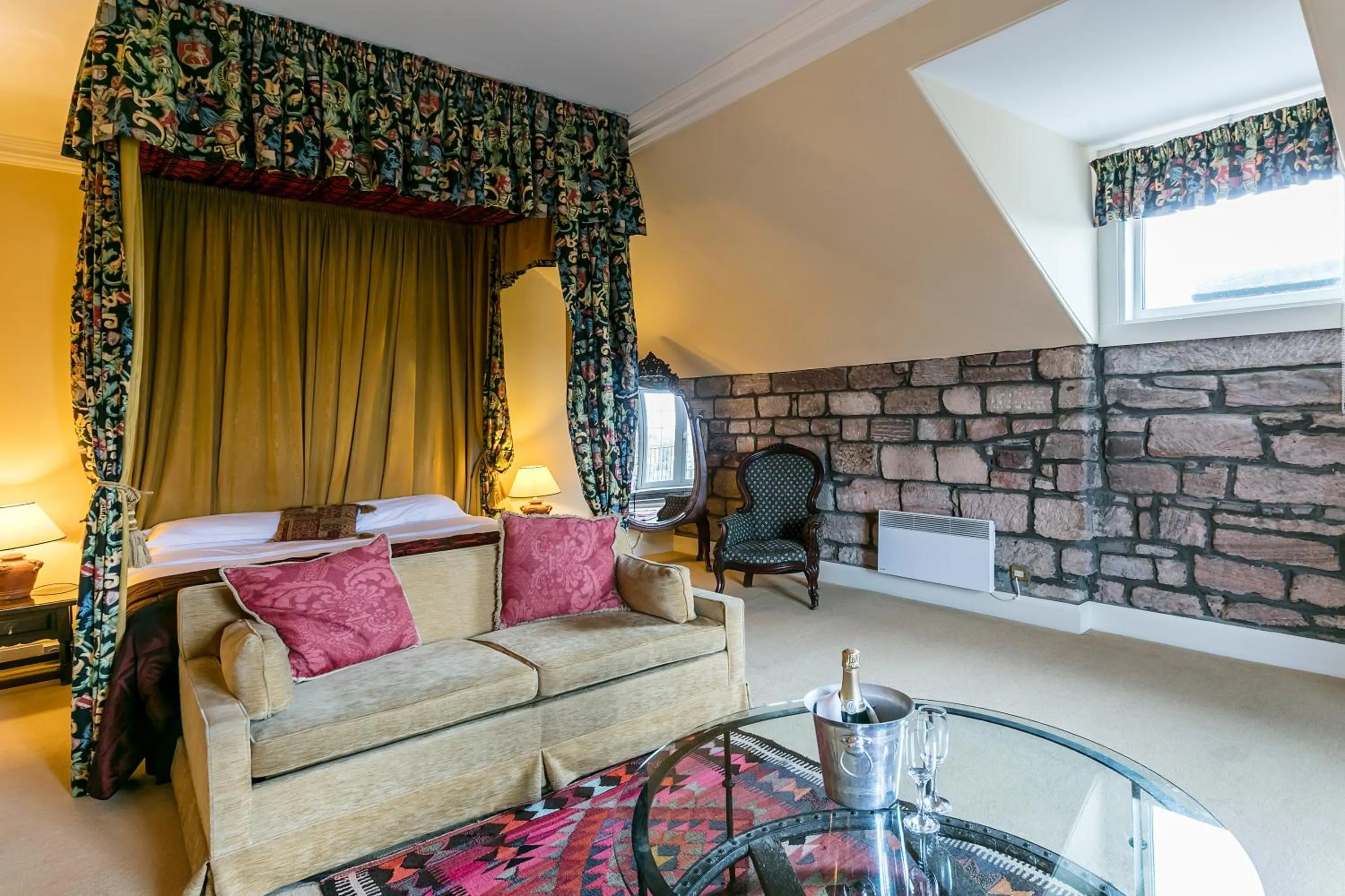 Bedroom in Dalhousie Castle Hotel