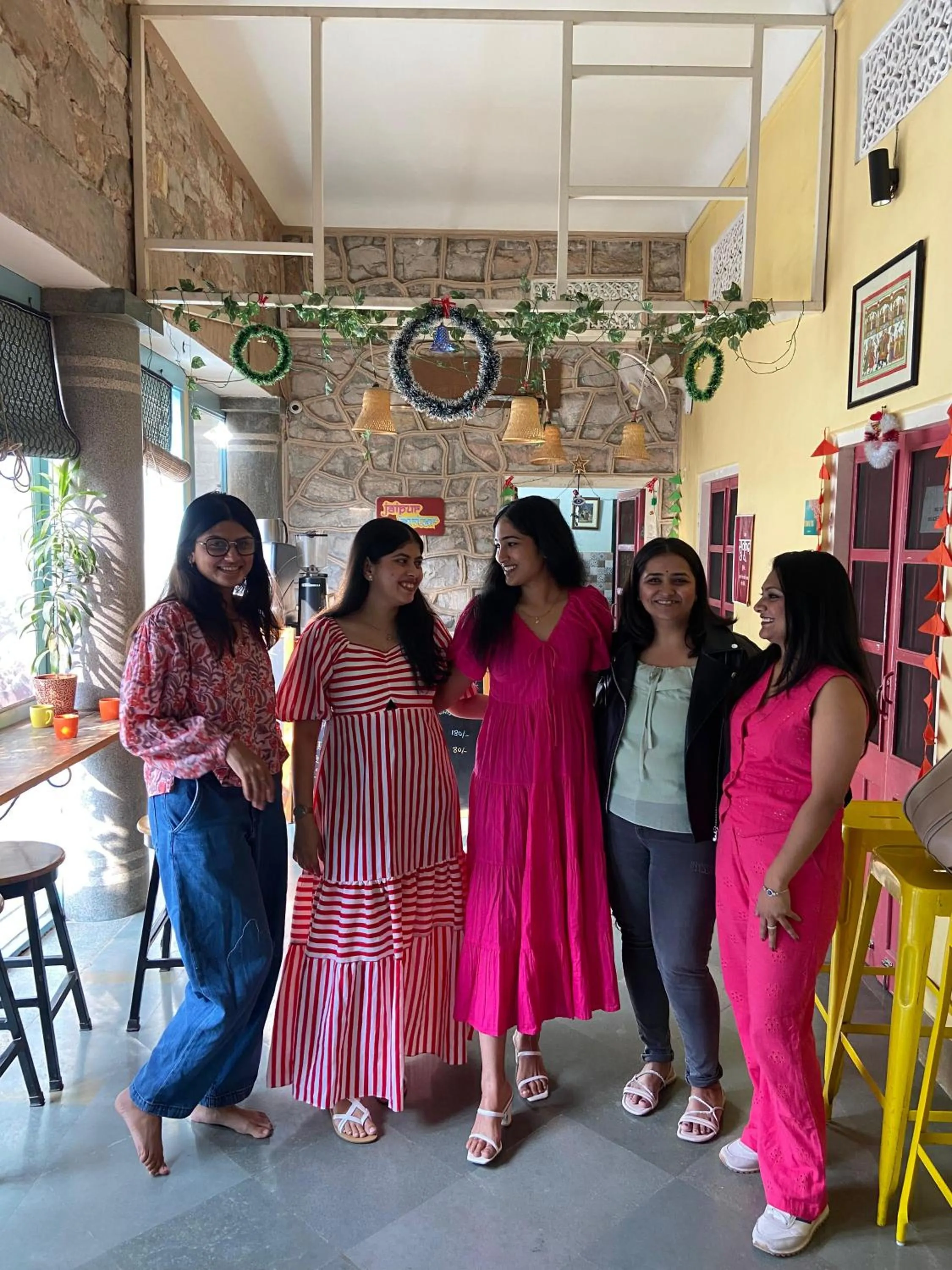 Communal lounge/ TV room in Jaipur Jantar Hostel