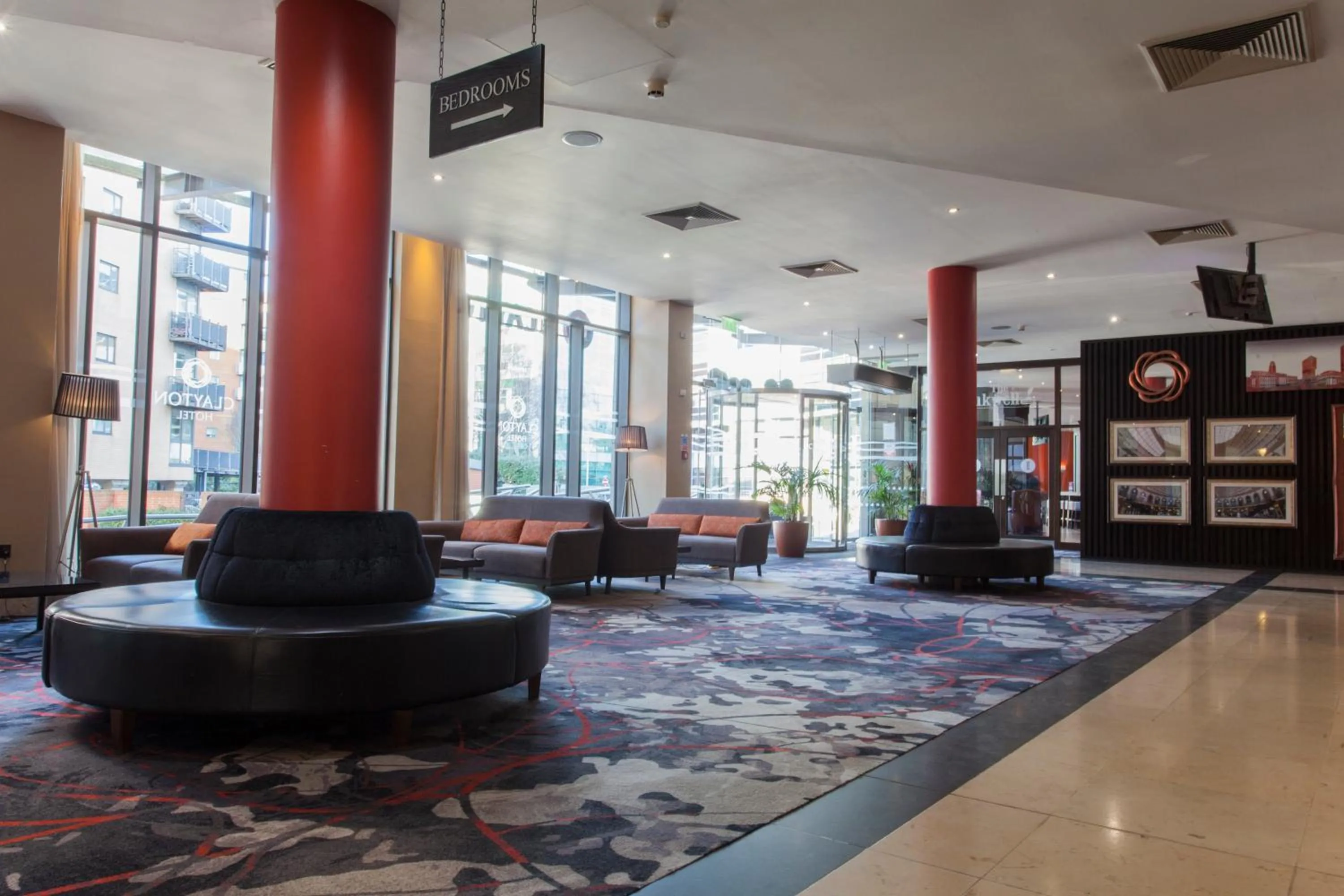 Seating area in Clayton Hotel, Leeds