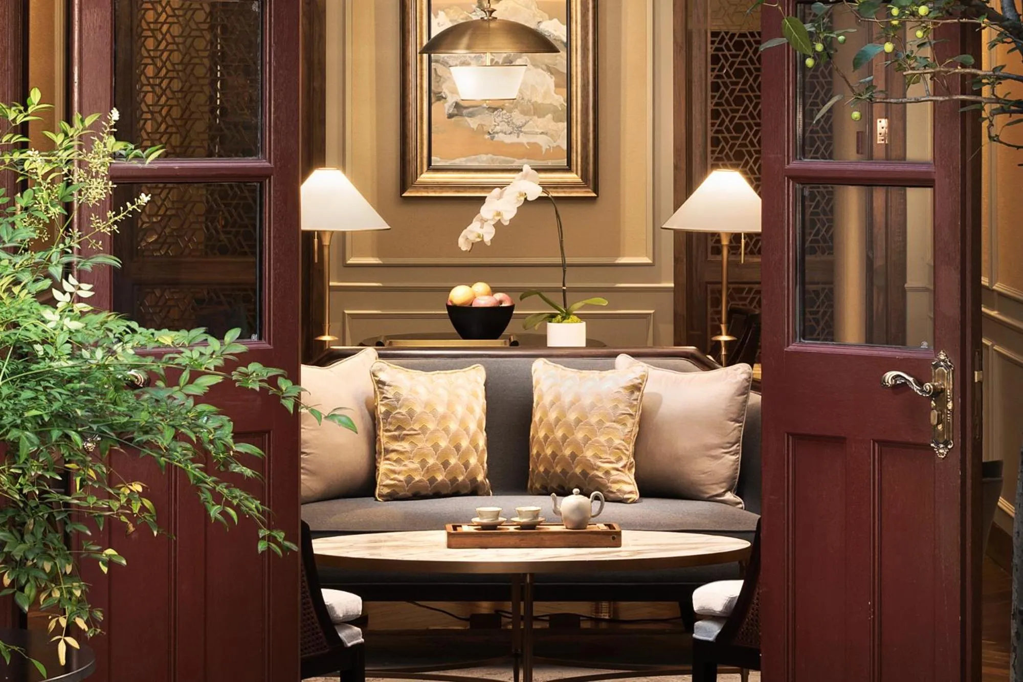 Living room in Capella Shanghai, Jian Ye Li