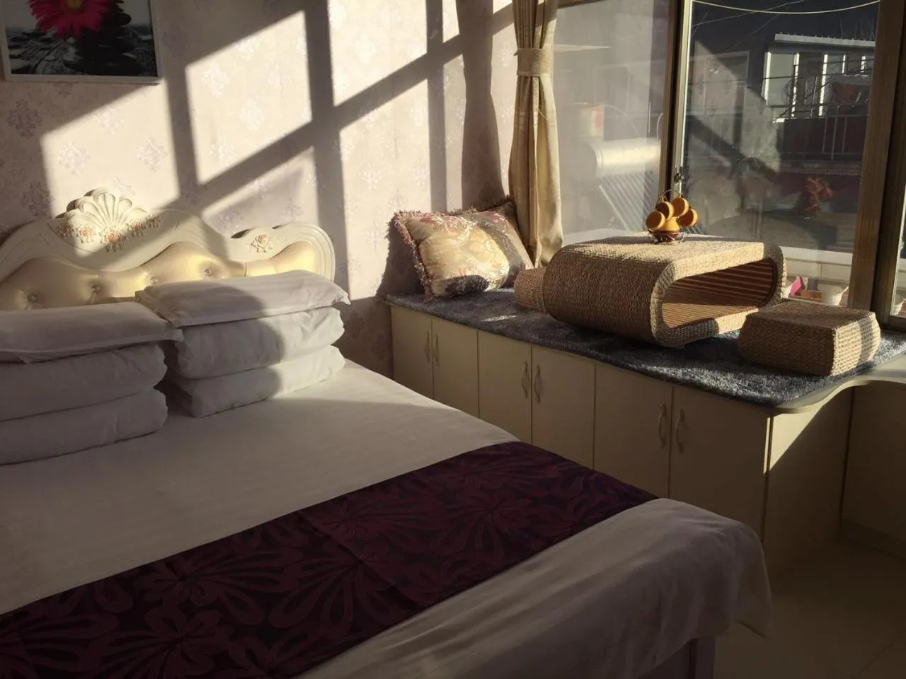 Bed in Huangyaguan Great Wall Li Bo Home Hotel