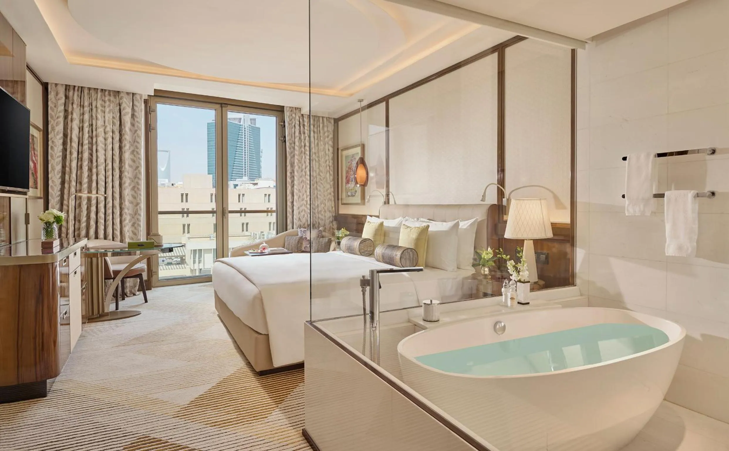 Photo of the whole room, Bed in Mandarin Oriental Al Faisaliah, Riyadh