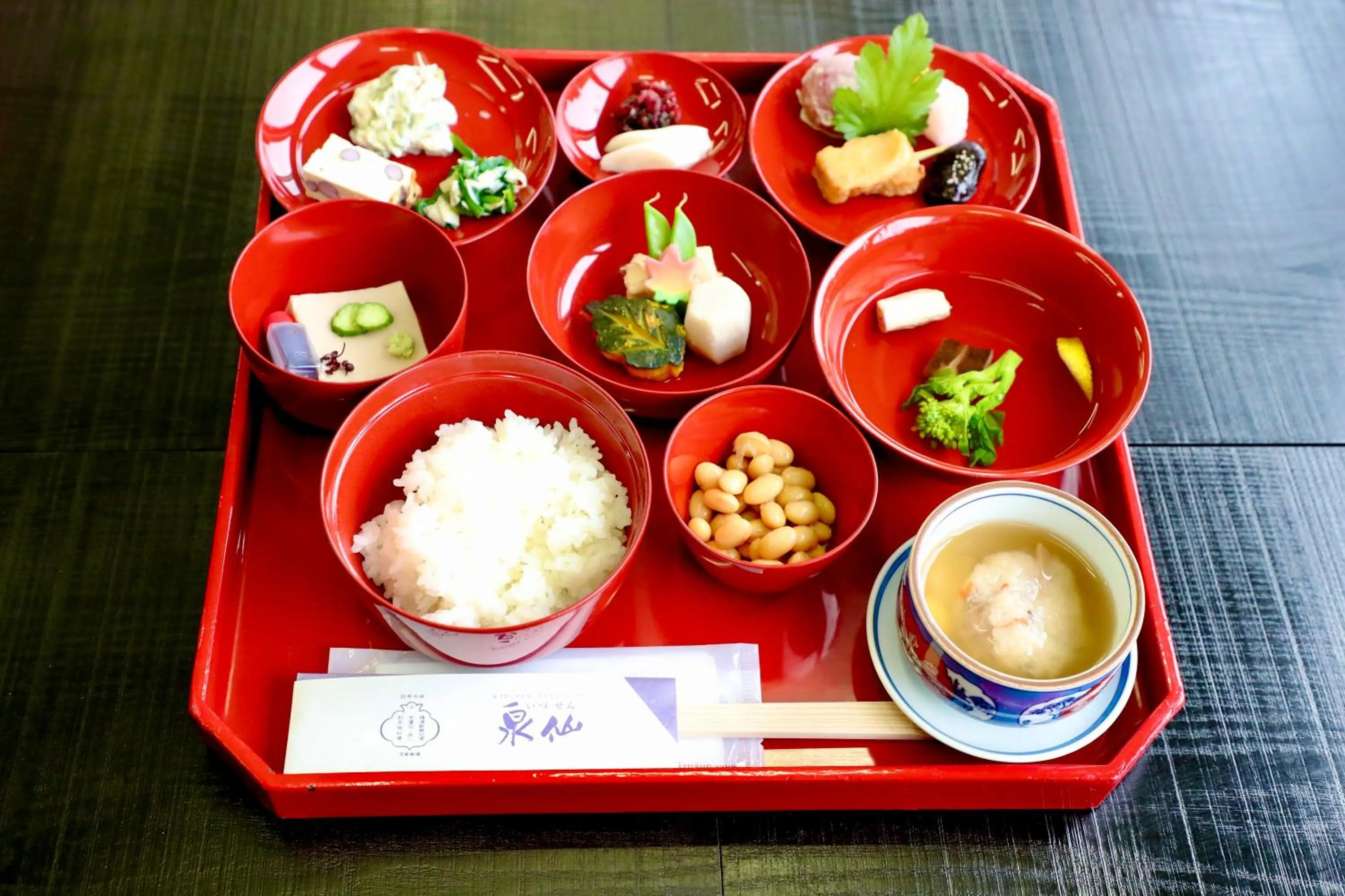 Asian breakfast in Kuraya Nanseicho