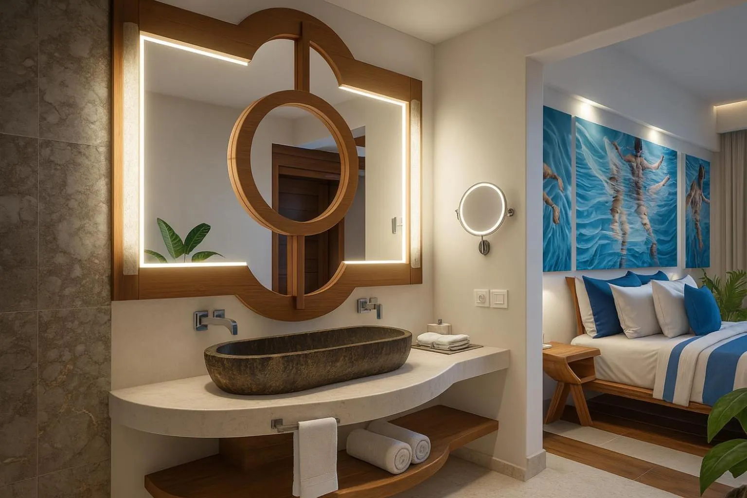 Bed in The White Key Luxury Villas